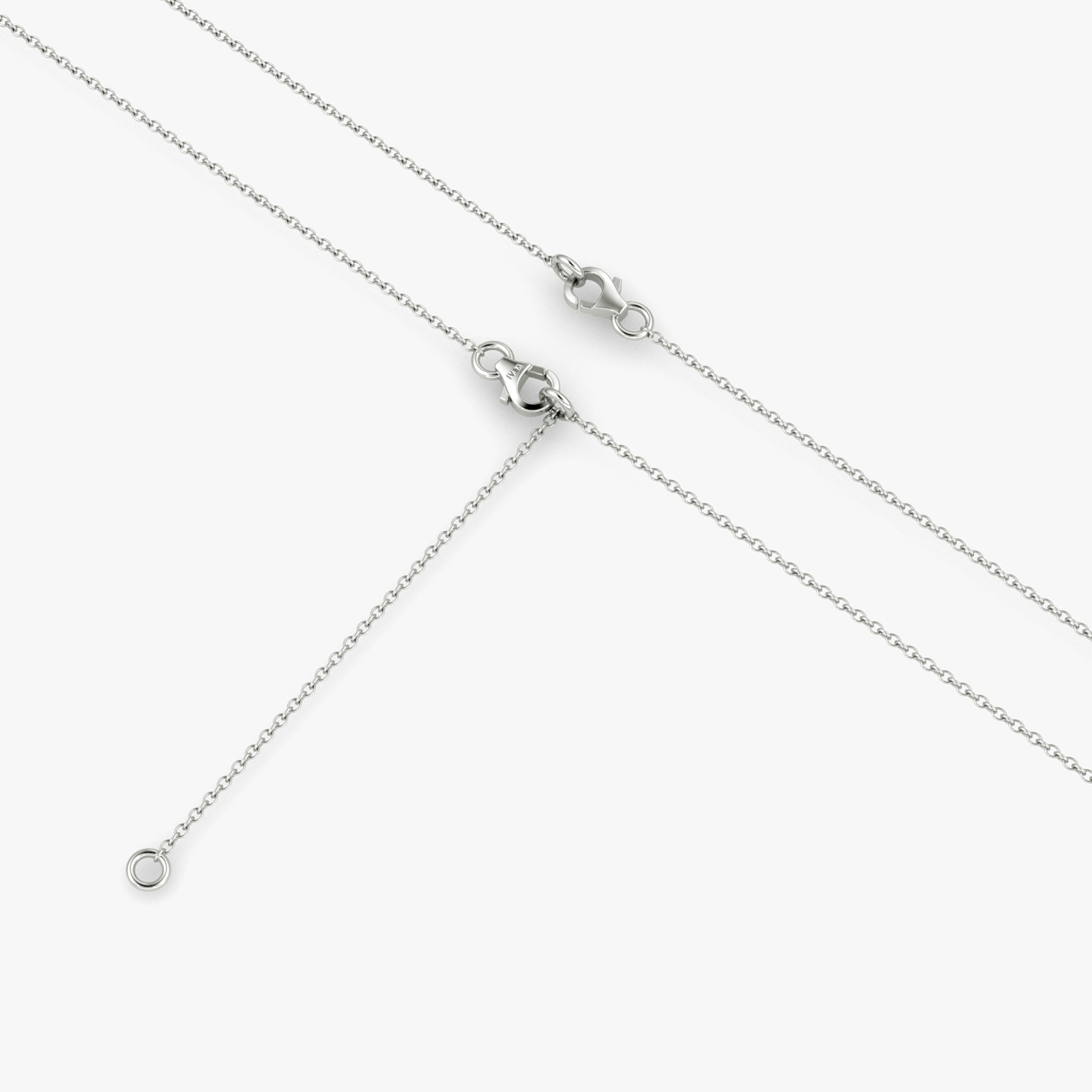 Silver Bezel Station Necklace | Round Brilliant | Sterling Silver | Chain length: 16-18 | Diamond count: 3
