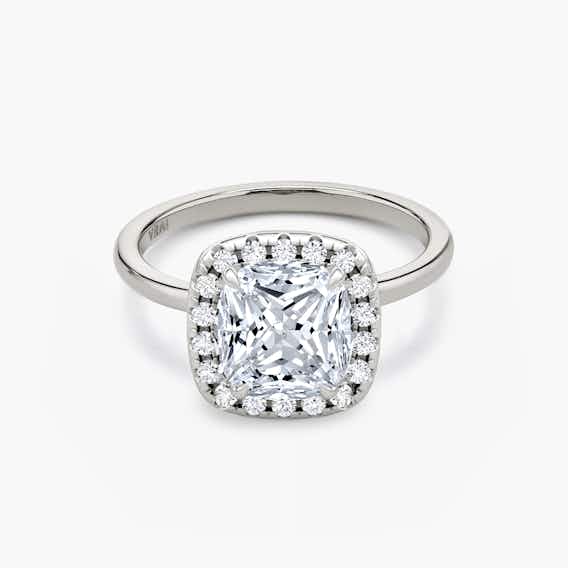 Halo Cushion Princess Ring