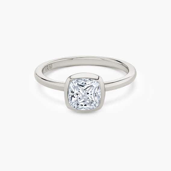 Cushion Princess Bezel Ring