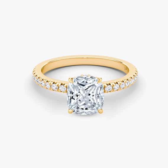 Cushion Princess Floating Solitaire Engagement Ring