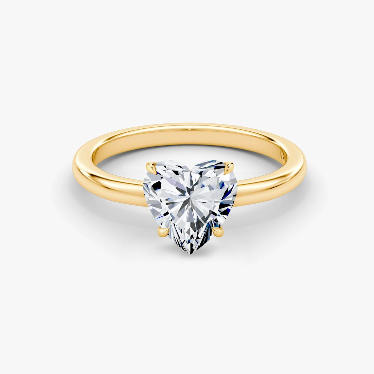 Floating Solitaire Heart Shaped Ring