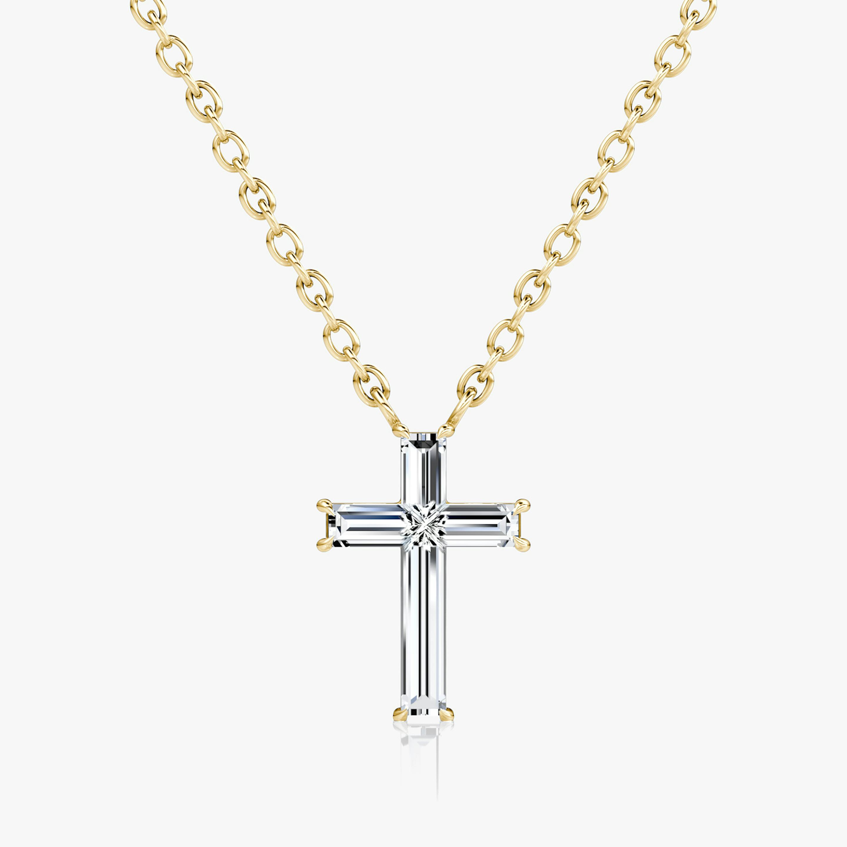Petite Cross Necklace | 14k | 18k Yellow Gold | Chain length: 16-18