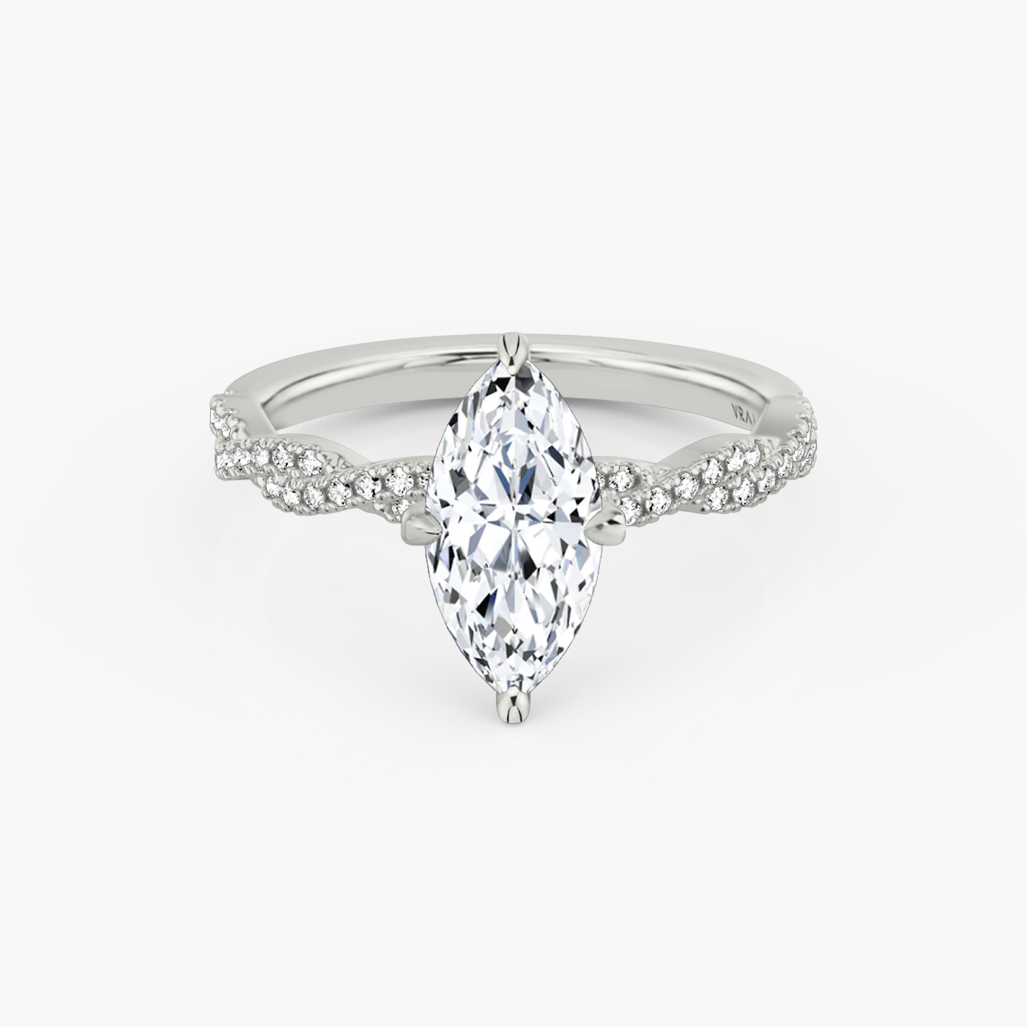 Twisted Classic Marquise Engagement Ring | Platinum