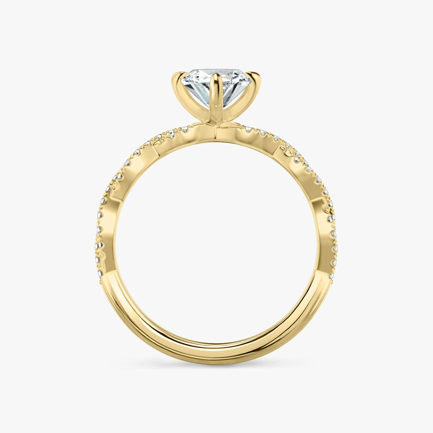 The Twisted Classic | Pavé Marquise | 18k | 18k Yellow Gold | Band: Double pavé | Diamond orientation: vertical | Carat weight: See full inventory