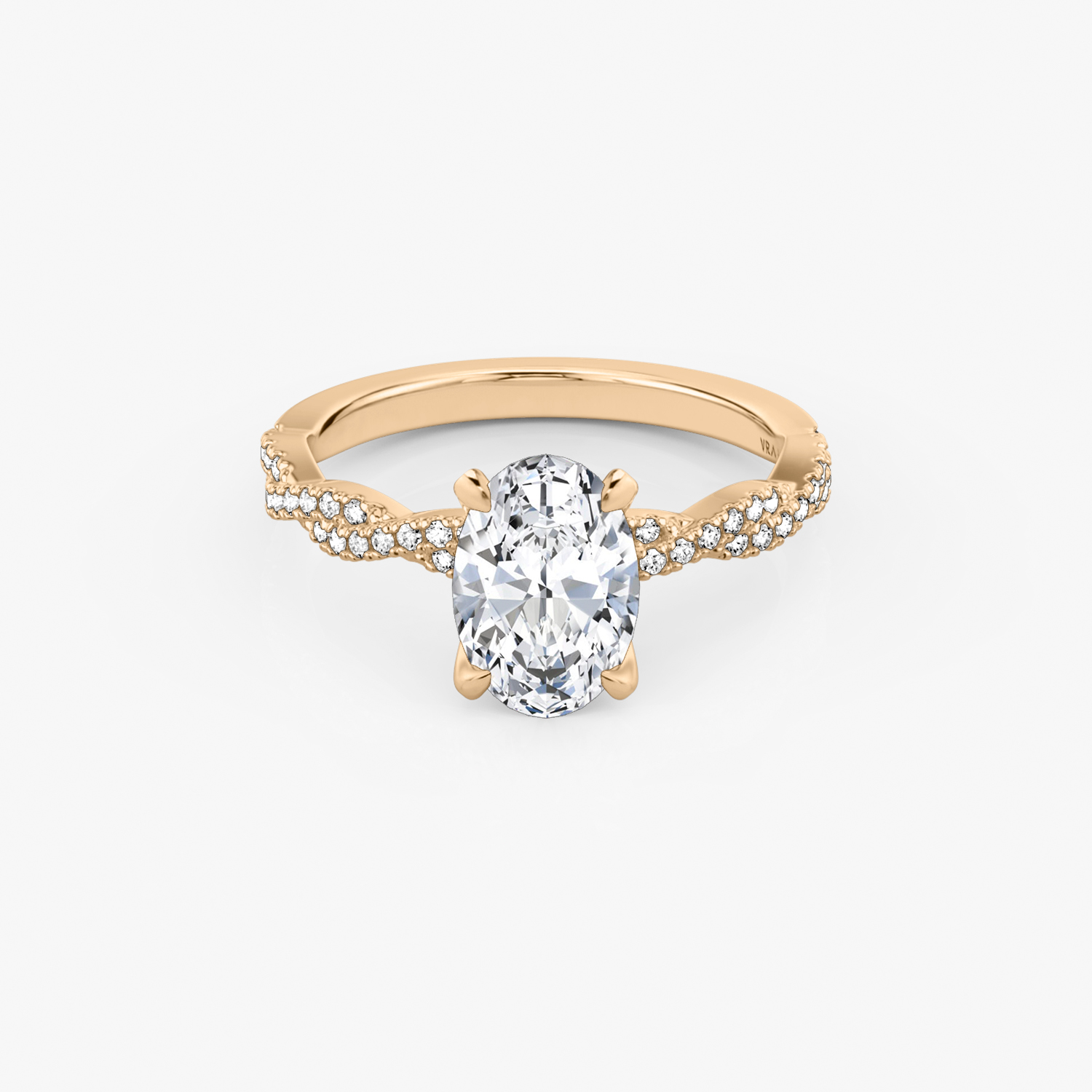 Twisted Classic Oval Engagement Ring | 14k Rose Gold