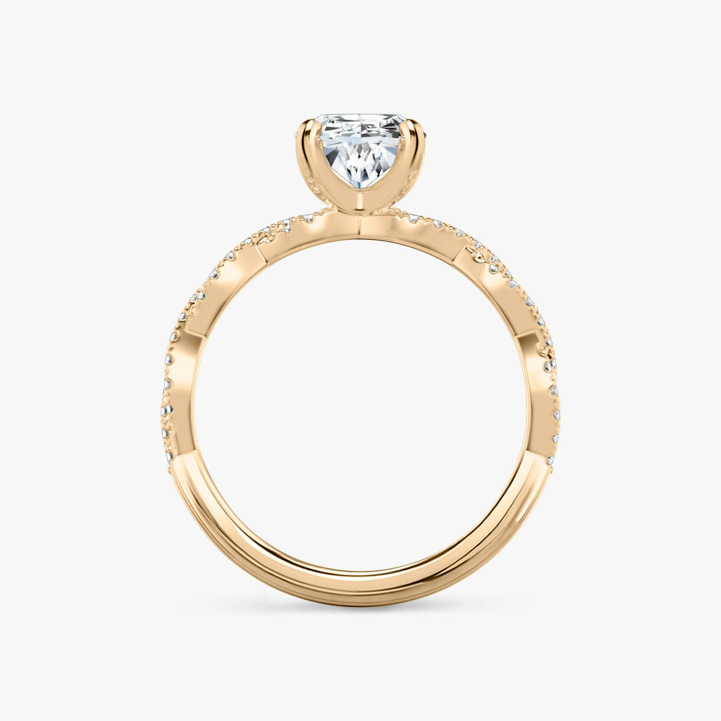 The Twisted Classic | Oval | 14k | 14k Rose Gold | Band: Double pavé | Diamond orientation: vertical | Carat weight: See full inventory