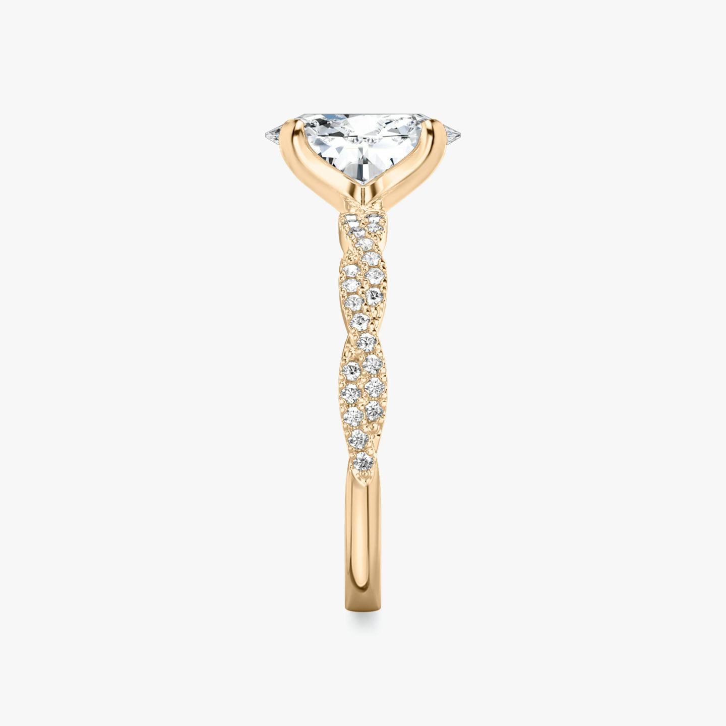 The Twisted Classic | Oval | 14k | 14k Rose Gold | Band: Double pavé | Diamond orientation: vertical | Carat weight: See full inventory