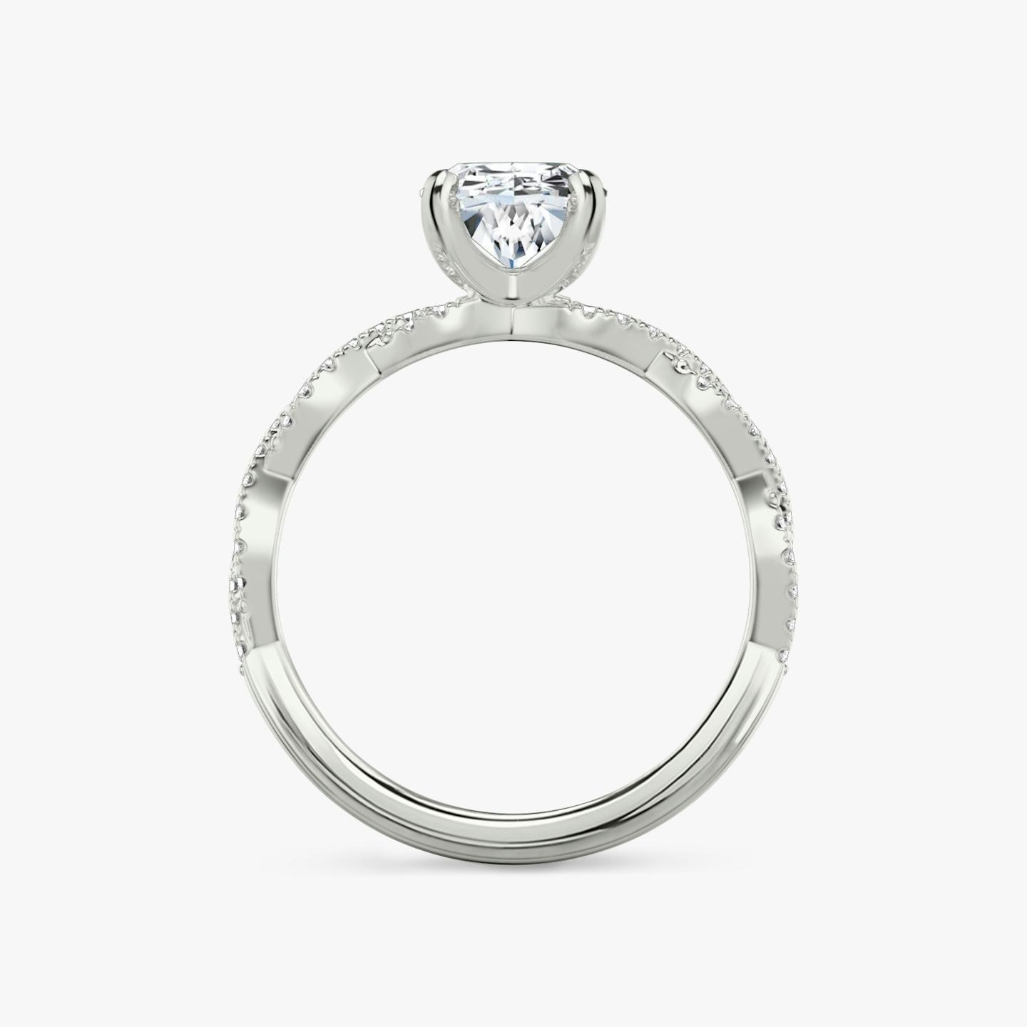 The Twisted Classic | Oval | 18k | 18k White Gold | Band: Double pavé | Diamond orientation: vertical | Carat weight: See full inventory