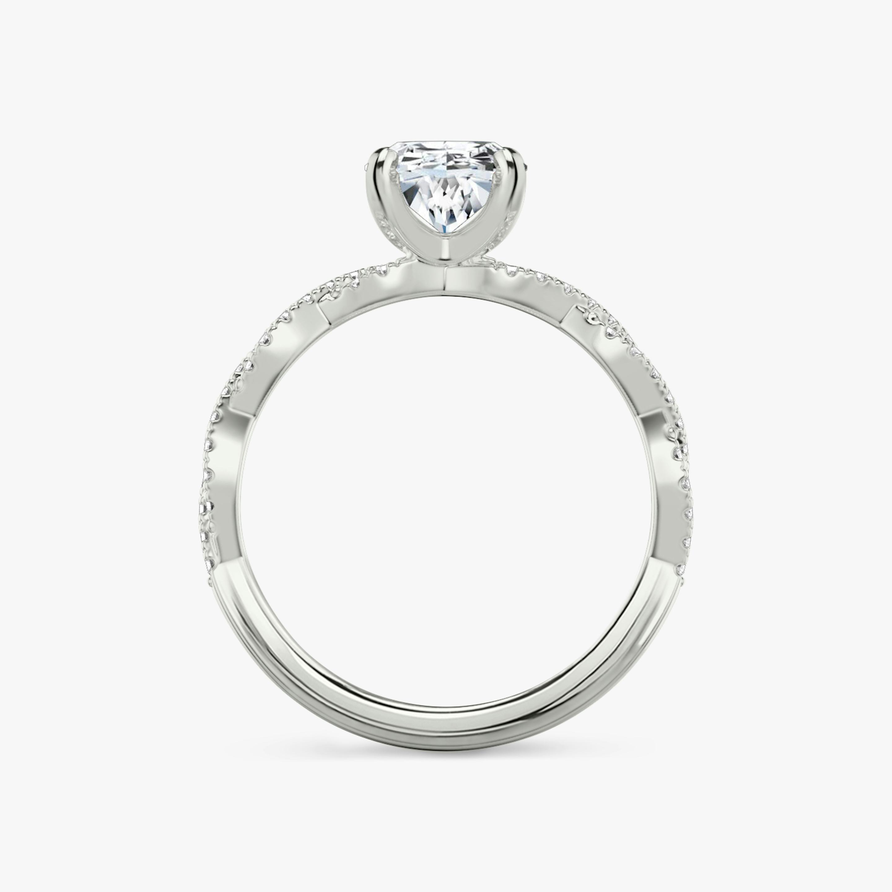 The Twisted Classic | Oval | Platinum | Band: Double pavé | Diamond orientation: vertical | Carat weight: See full inventory