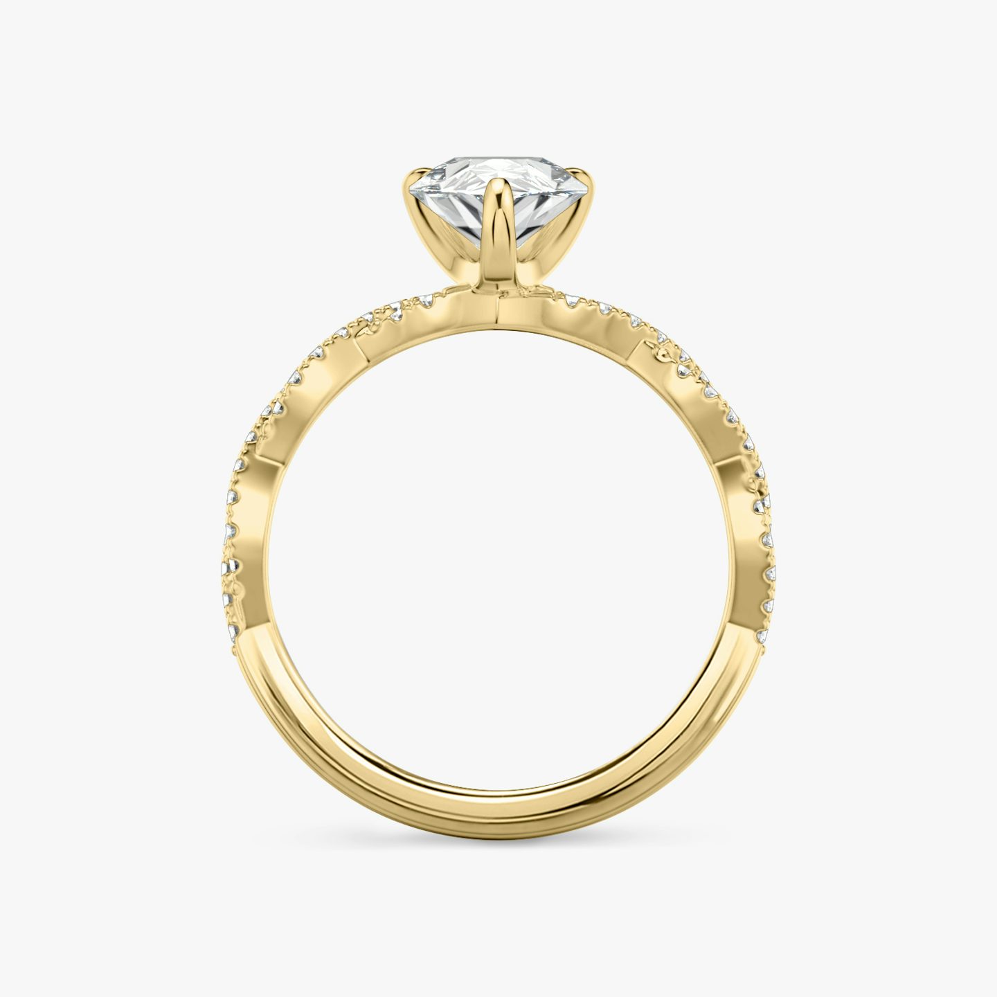 The Twisted Classic | Pear | 18k | 18k Yellow Gold | Band: Double pavé | Diamond orientation: vertical | Carat weight: See full inventory