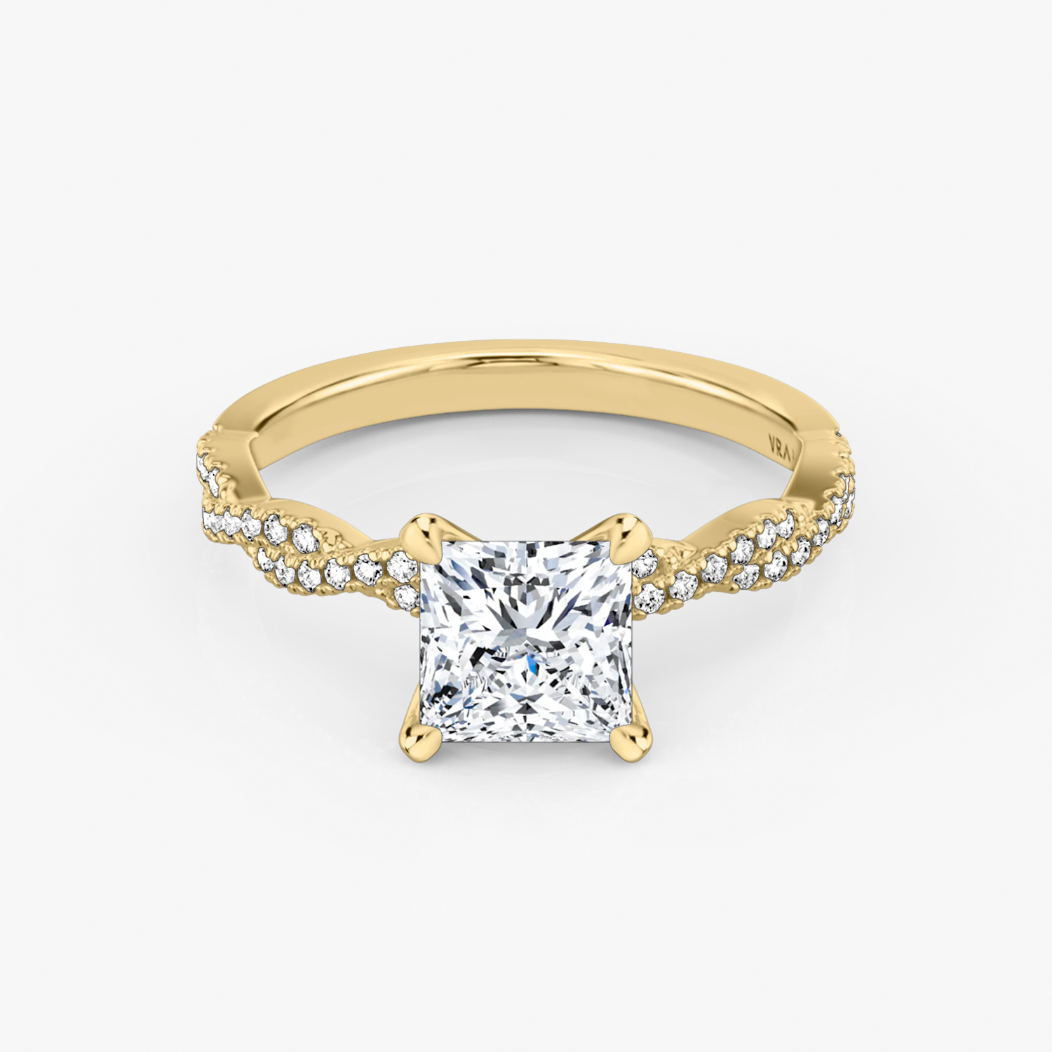 Twisted Classic Princess Engagement Ring | 18k Yellow Gold