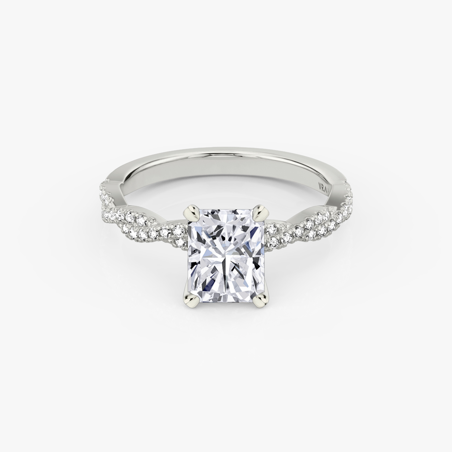 Twisted Classic Radiant Engagement Ring | 18k White Gold
