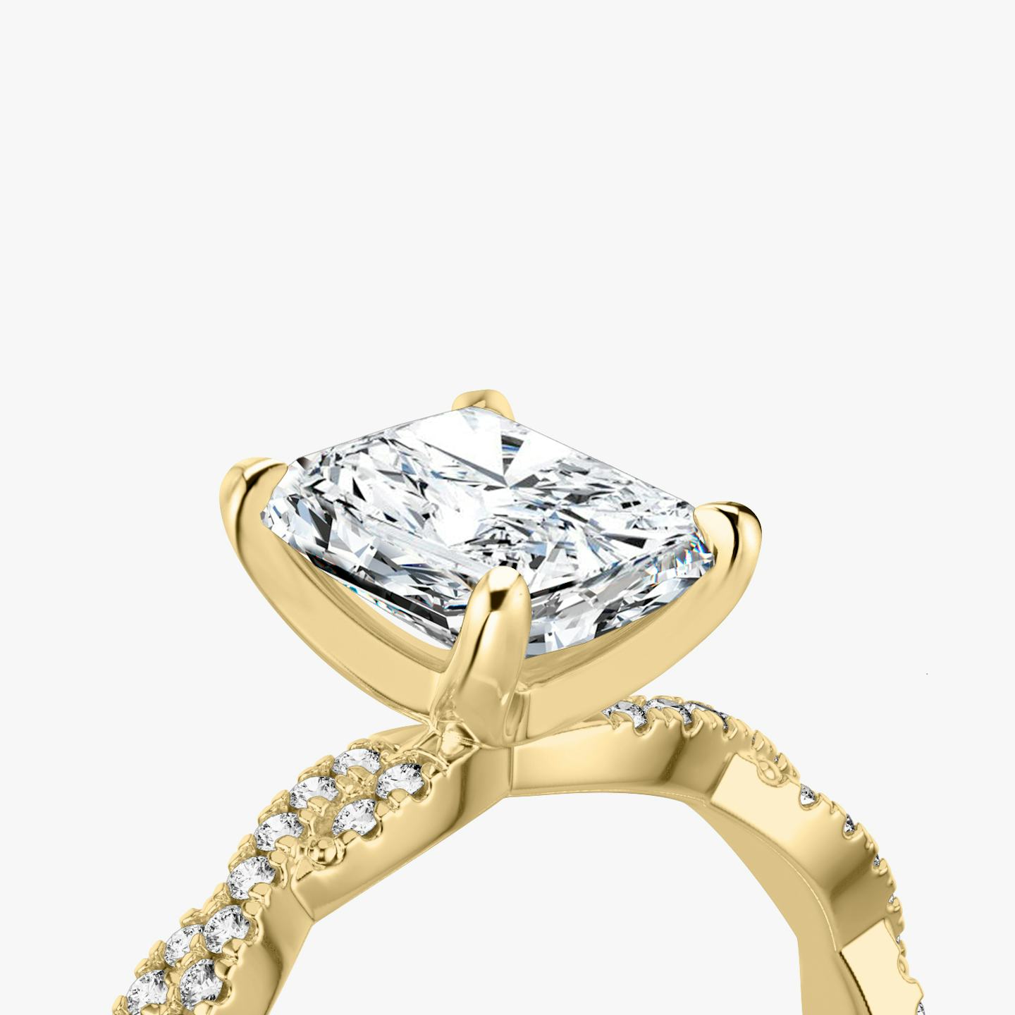 The Twisted Classic | Radiant | 18k | 18k Yellow Gold | Band: Double pavé | Diamond orientation: vertical | Carat weight: See full inventory