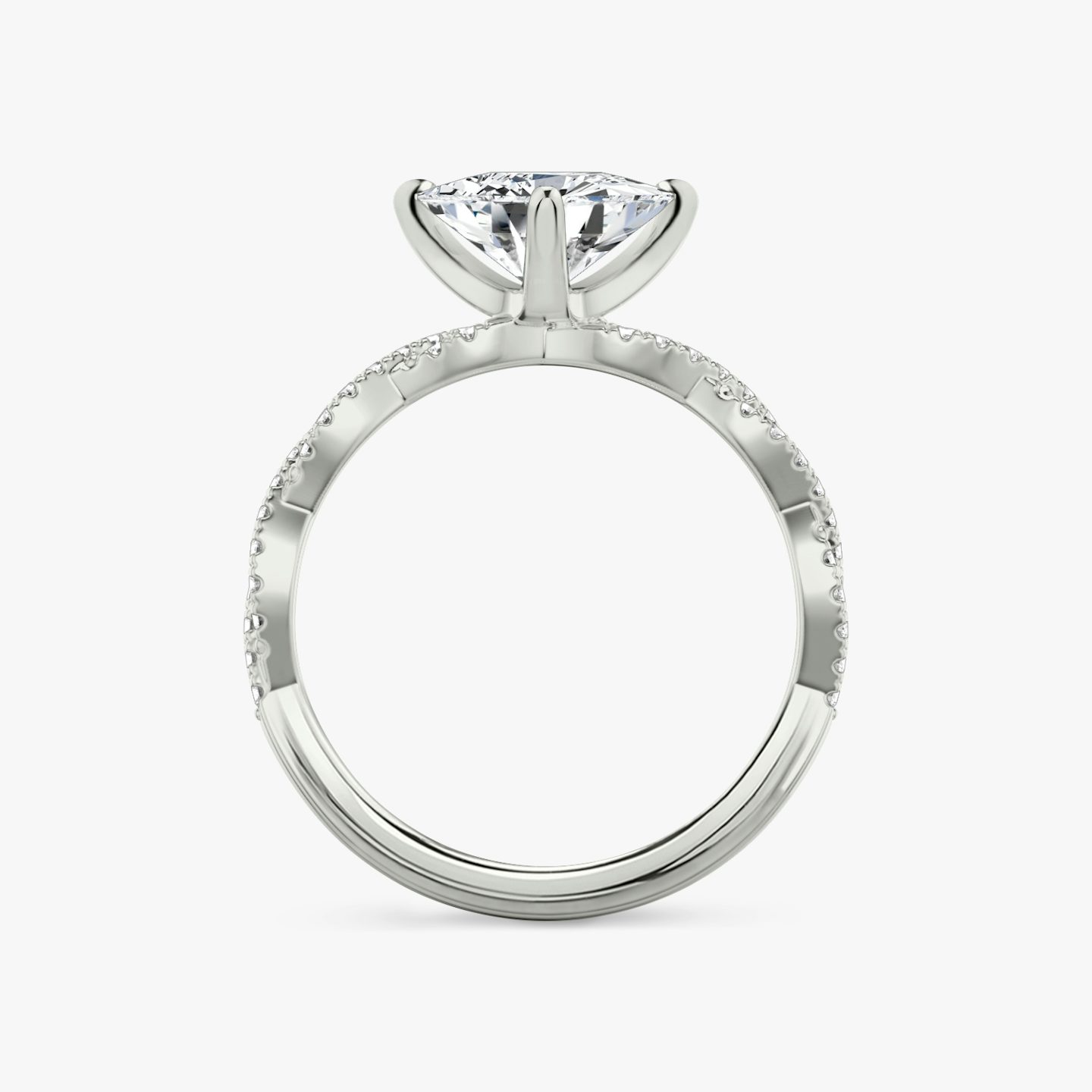 The Twisted Classic | Trillion | Platinum | Band: Double pavé | Diamond orientation: vertical | Carat weight: See full inventory