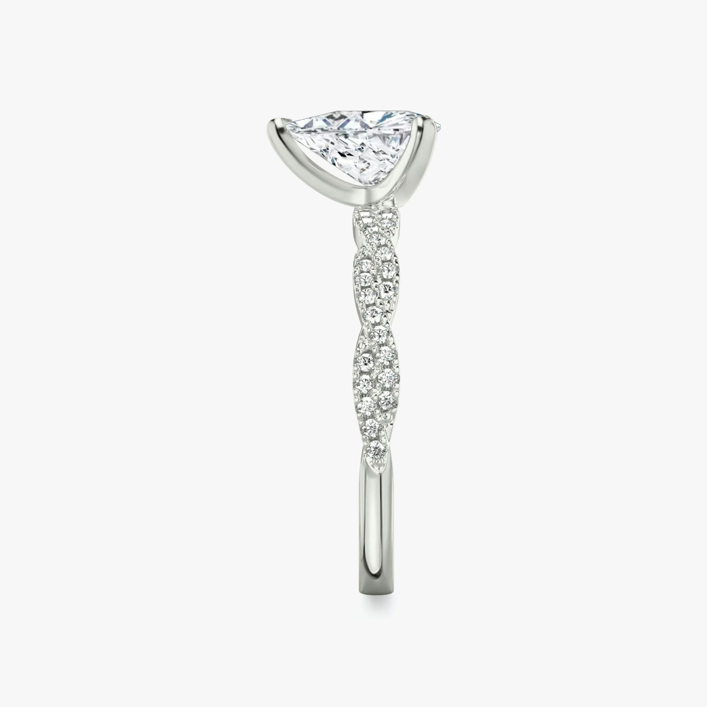 The Twisted Classic | Trillion | 18k | 18k White Gold | Band: Double pavé | Diamond orientation: vertical | Carat weight: See full inventory