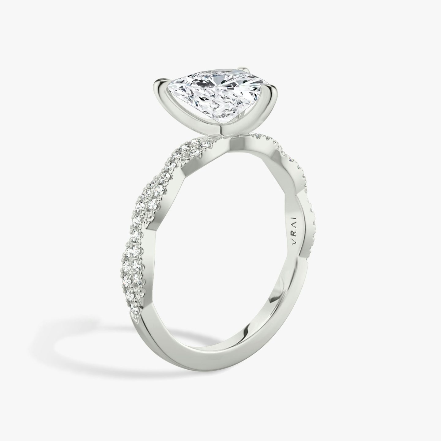 undefined | Trillion | Platinum | Band: Double pavé | Diamond orientation: vertical | Carat weight: See full inventory
