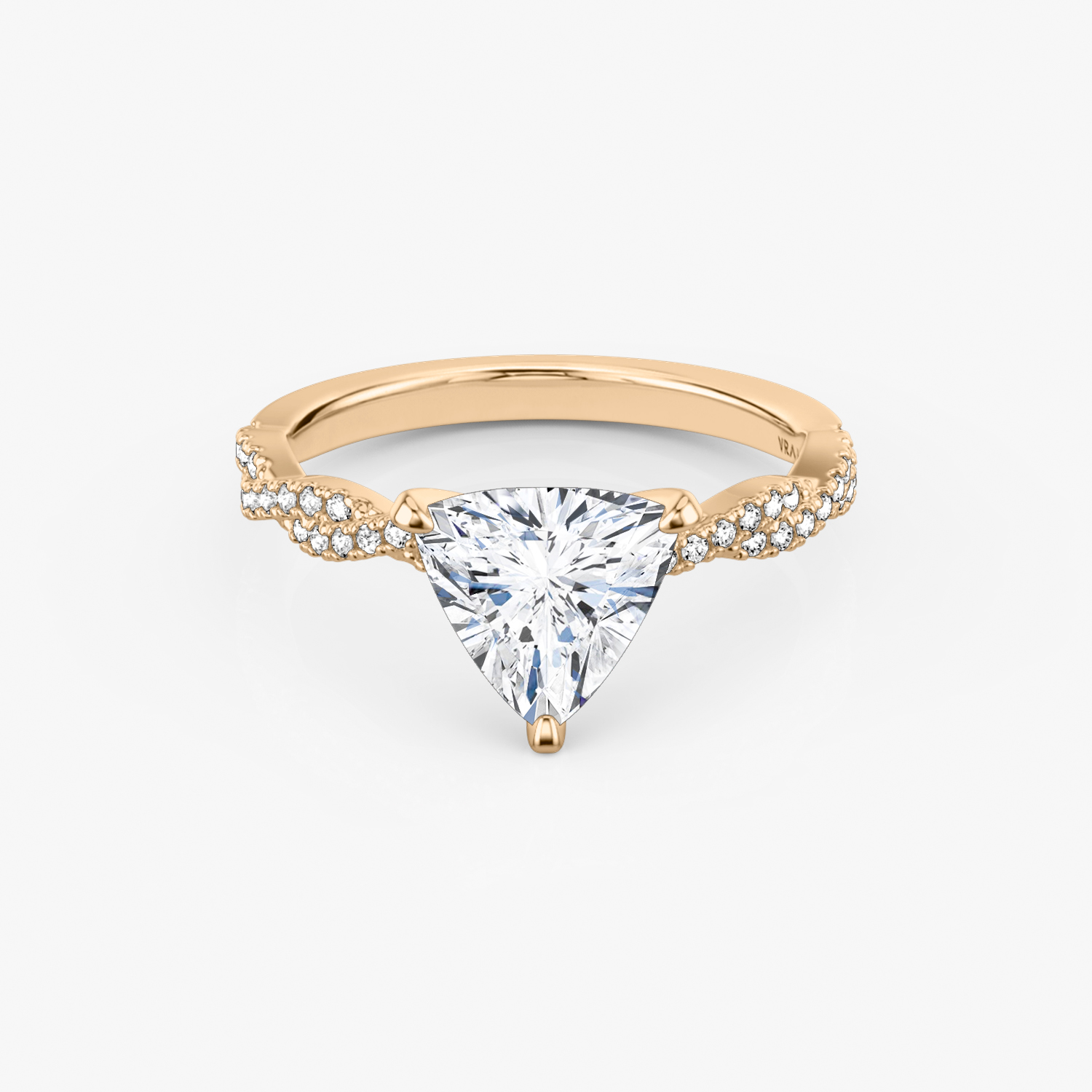 Twisted Classic Trillion Engagement Ring | 14k Rose Gold