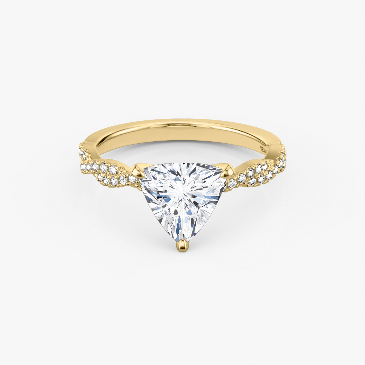 Twisted Classic Trillion Engagement Ring | 18k Yellow Gold