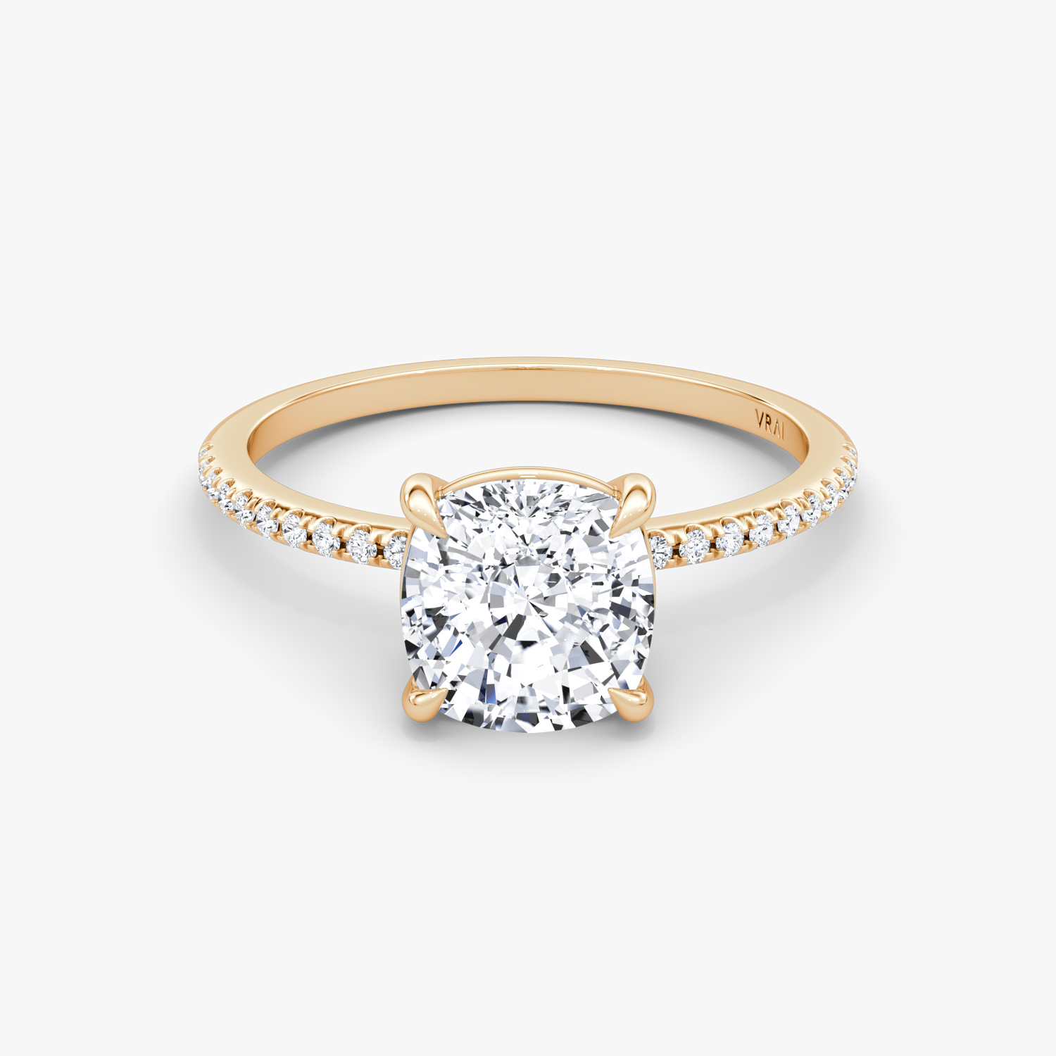 Petite 4-Prong Cushion Engagement Ring | 14k Rose Gold