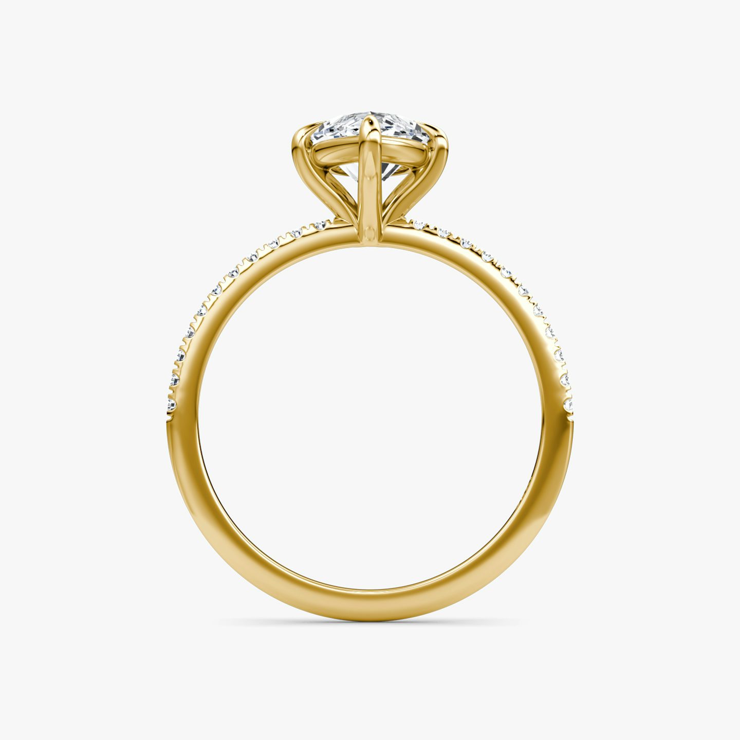 The Petite 4-Prong Solitaire | Pavé Marquise | 18k | 18k Yellow Gold | Band: Pavé | Diamond orientation: vertical | Carat weight: See full inventory
