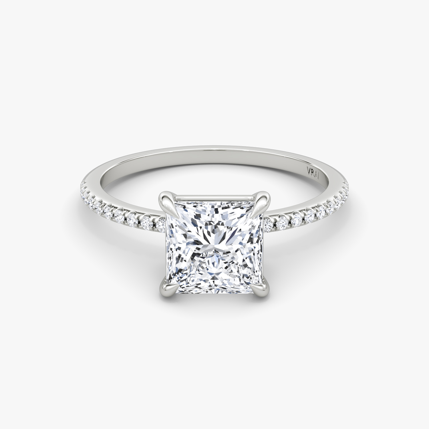 Petite 4-Prong Princess Engagement Ring | 18k White Gold