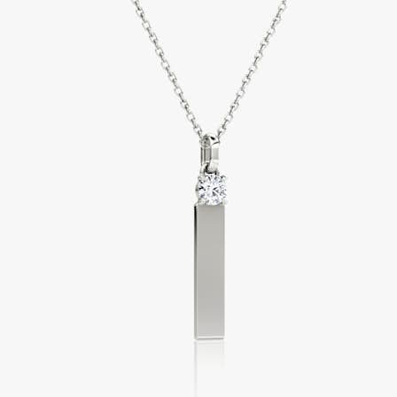 Diamond Silver Pendant Necklace