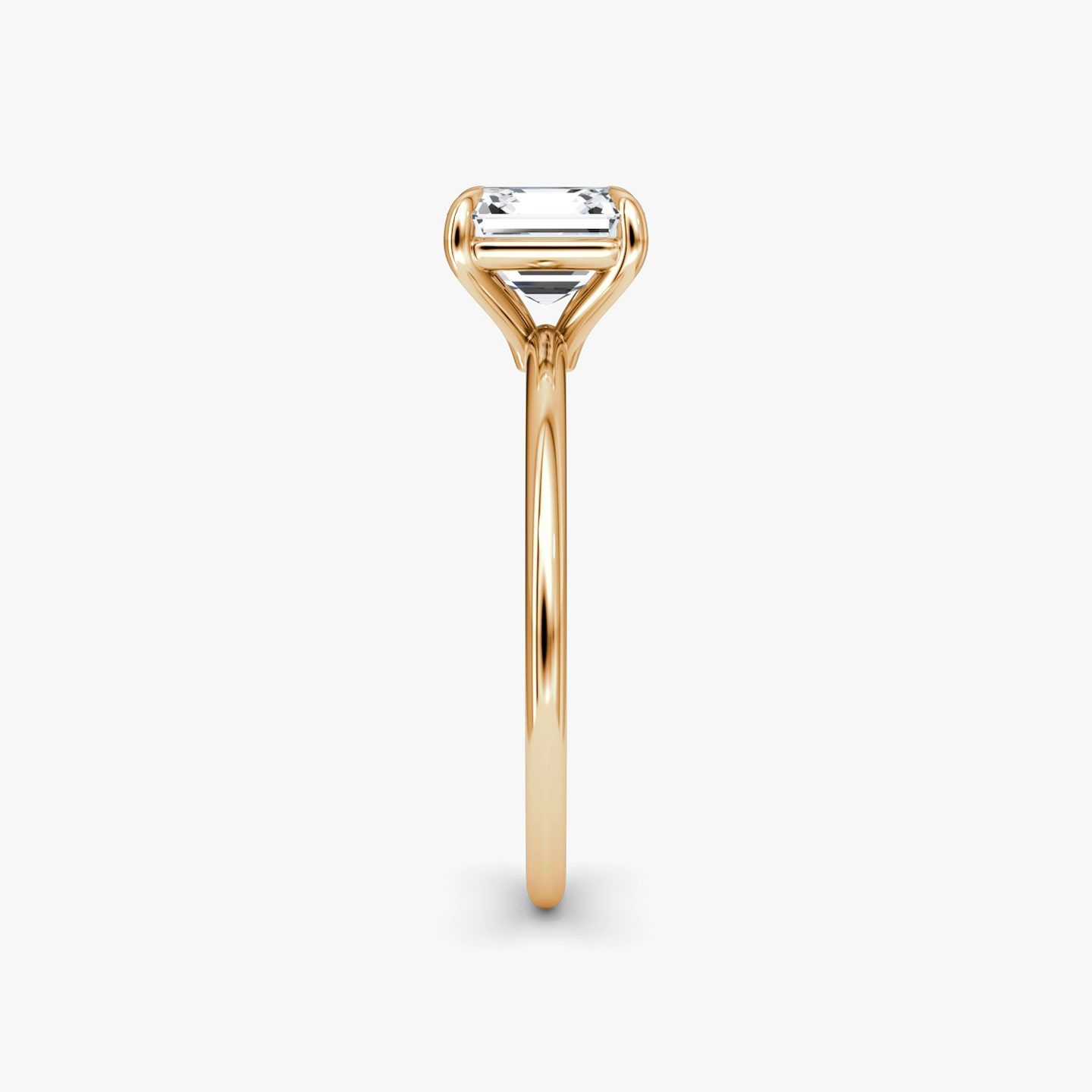 The Petite 4-Prong Solitaire | Asscher | 14k | 14k Rose Gold | Band: Plain | Diamond orientation: vertical | Carat weight: See full inventory