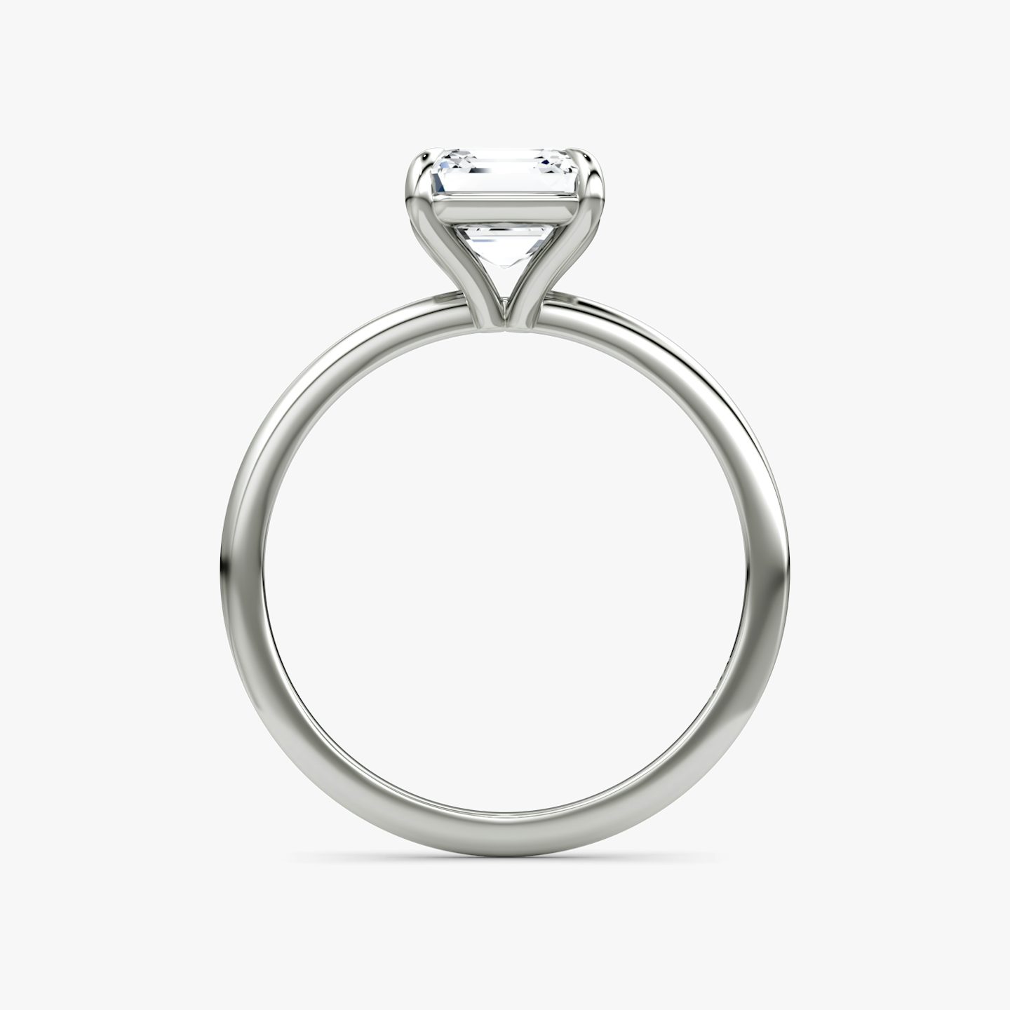 The Petite 4-Prong Solitaire | Asscher | 18k | 18k White Gold | Band: Plain | Diamond orientation: vertical | Carat weight: See full inventory