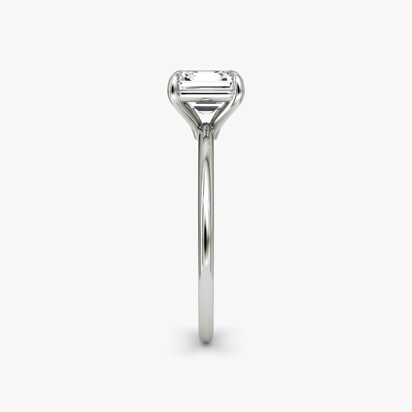 The Petite 4-Prong Solitaire | Asscher | Platinum | Band: Plain | Diamond orientation: vertical | Carat weight: See full inventory