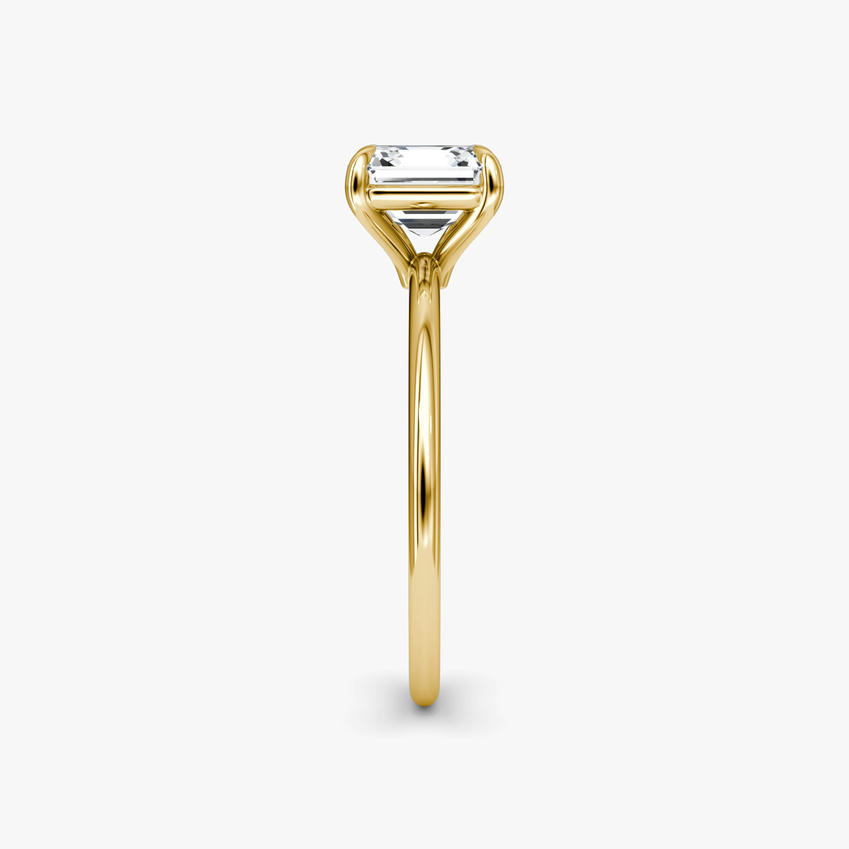 The Petite 4-Prong Solitaire | Asscher | 18k | 18k Yellow Gold | Band: Plain | Diamond orientation: vertical | Carat weight: See full inventory