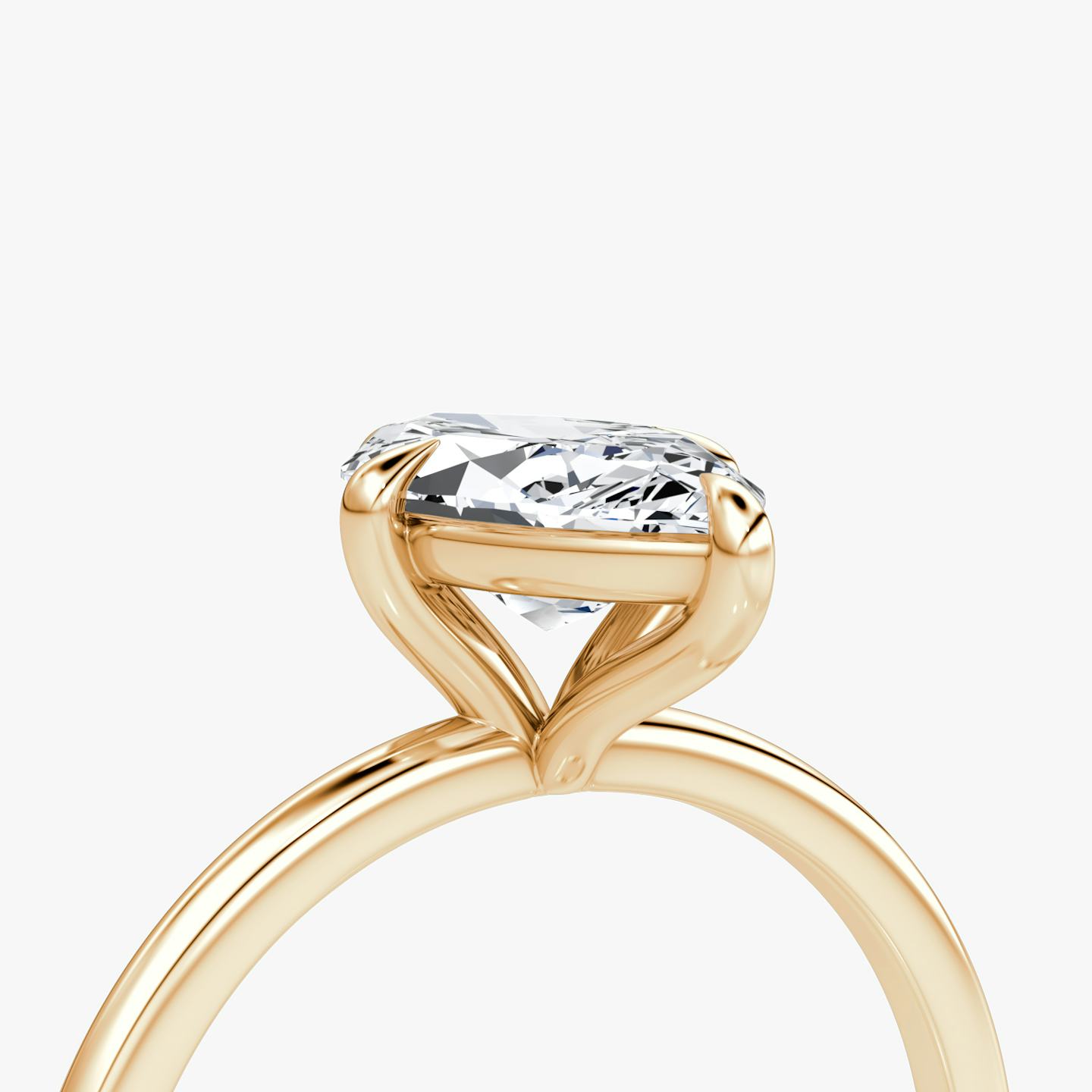 The Petite 4-Prong Solitaire | Pavé Marquise | 14k | 14k Rose Gold | Band: Plain | Diamond orientation: vertical | Carat weight: See full inventory