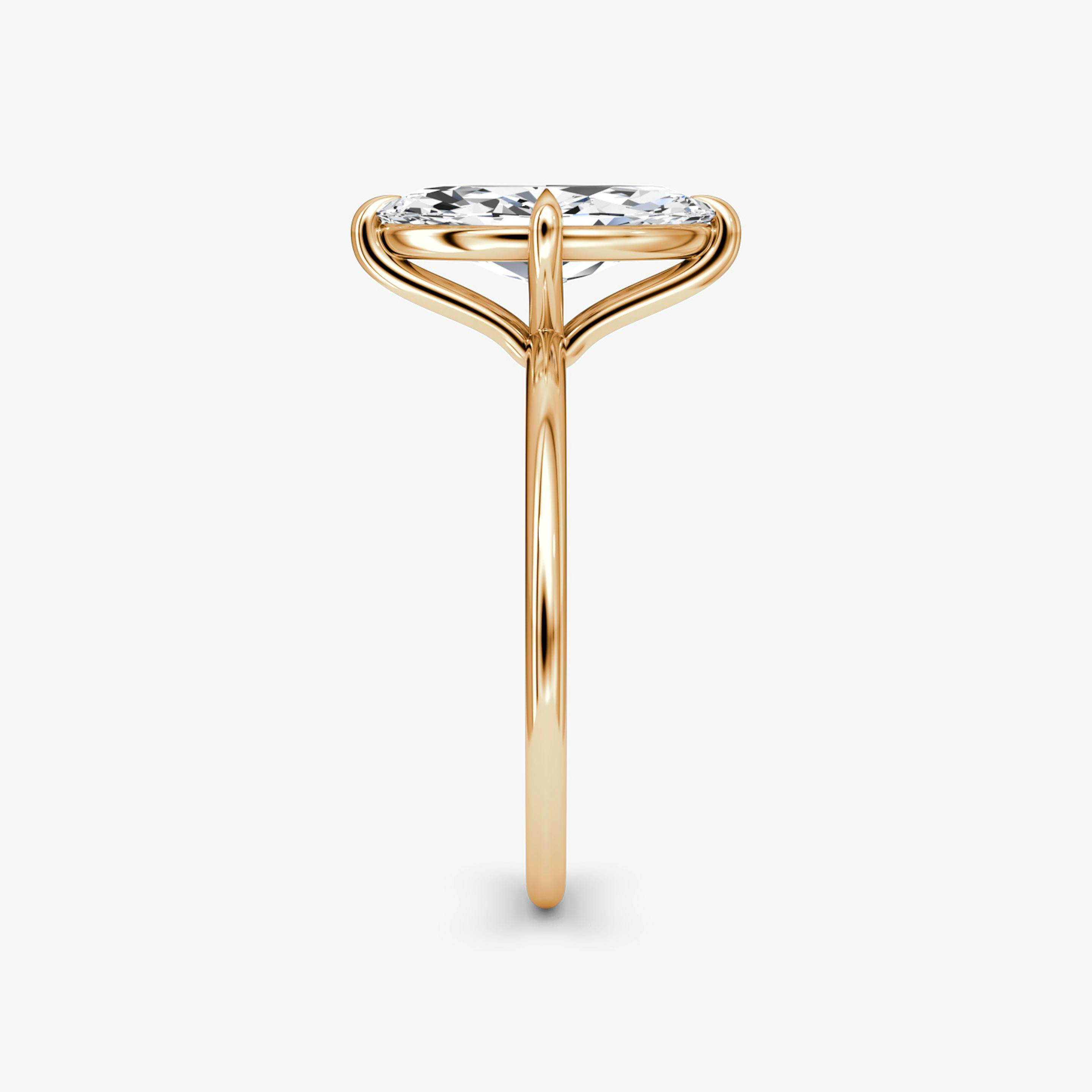 The Petite 4-Prong Solitaire | Pavé Marquise | 14k | 14k Rose Gold | Band: Plain | Diamond orientation: vertical | Carat weight: See full inventory