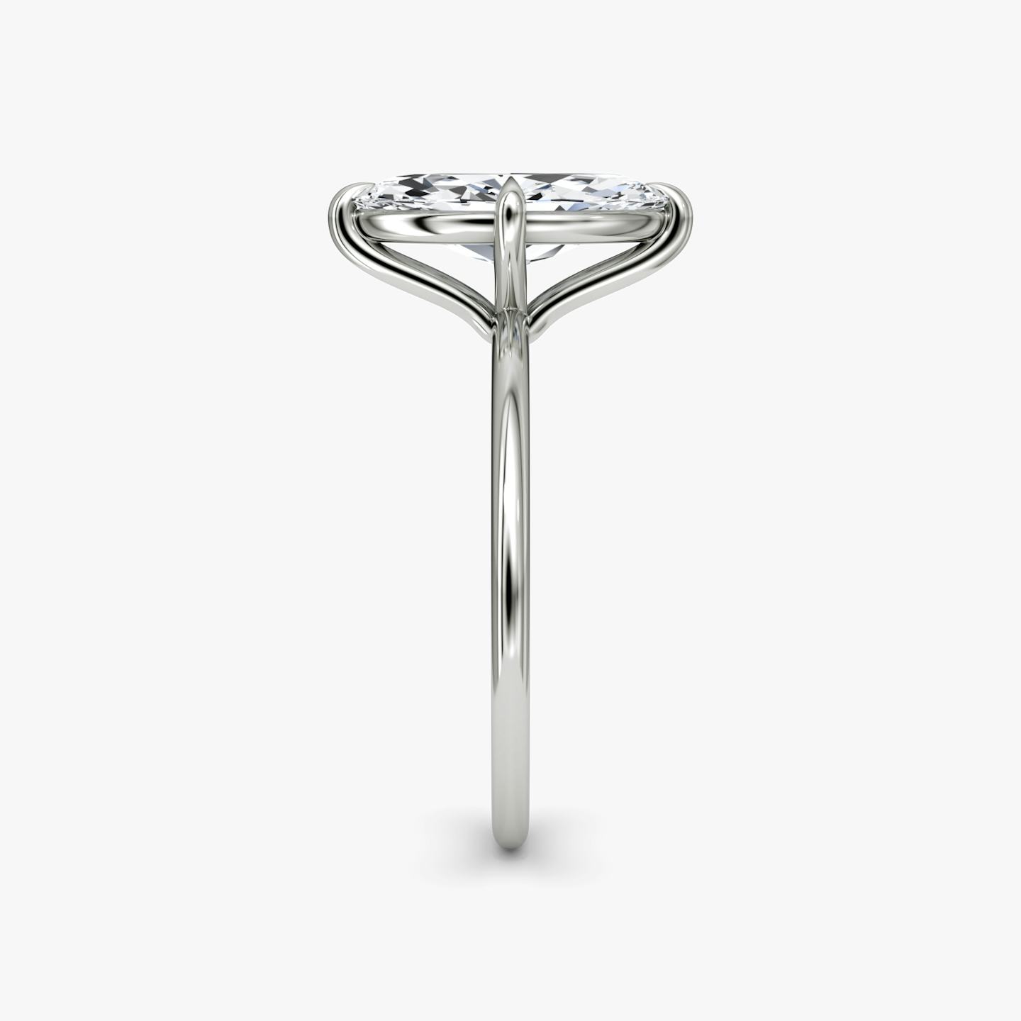 The Petite 4-Prong Solitaire | Pavé Marquise | 18k | 18k White Gold | Band: Plain | Diamond orientation: vertical | Carat weight: See full inventory
