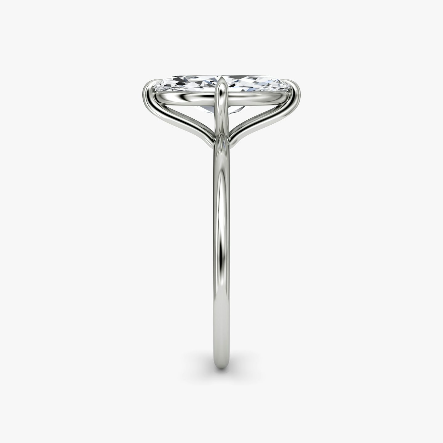 The Petite 4-Prong Solitaire | Pavé Marquise | 18k | 18k White Gold | Band: Plain | Diamond orientation: vertical | Carat weight: See full inventory