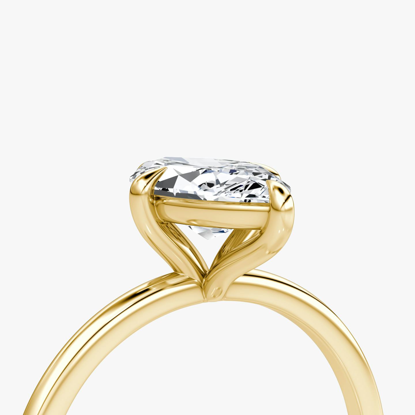 The Petite 4-Prong Solitaire | Pavé Marquise | 18k | 18k Yellow Gold | Band: Plain | Diamond orientation: vertical | Carat weight: See full inventory