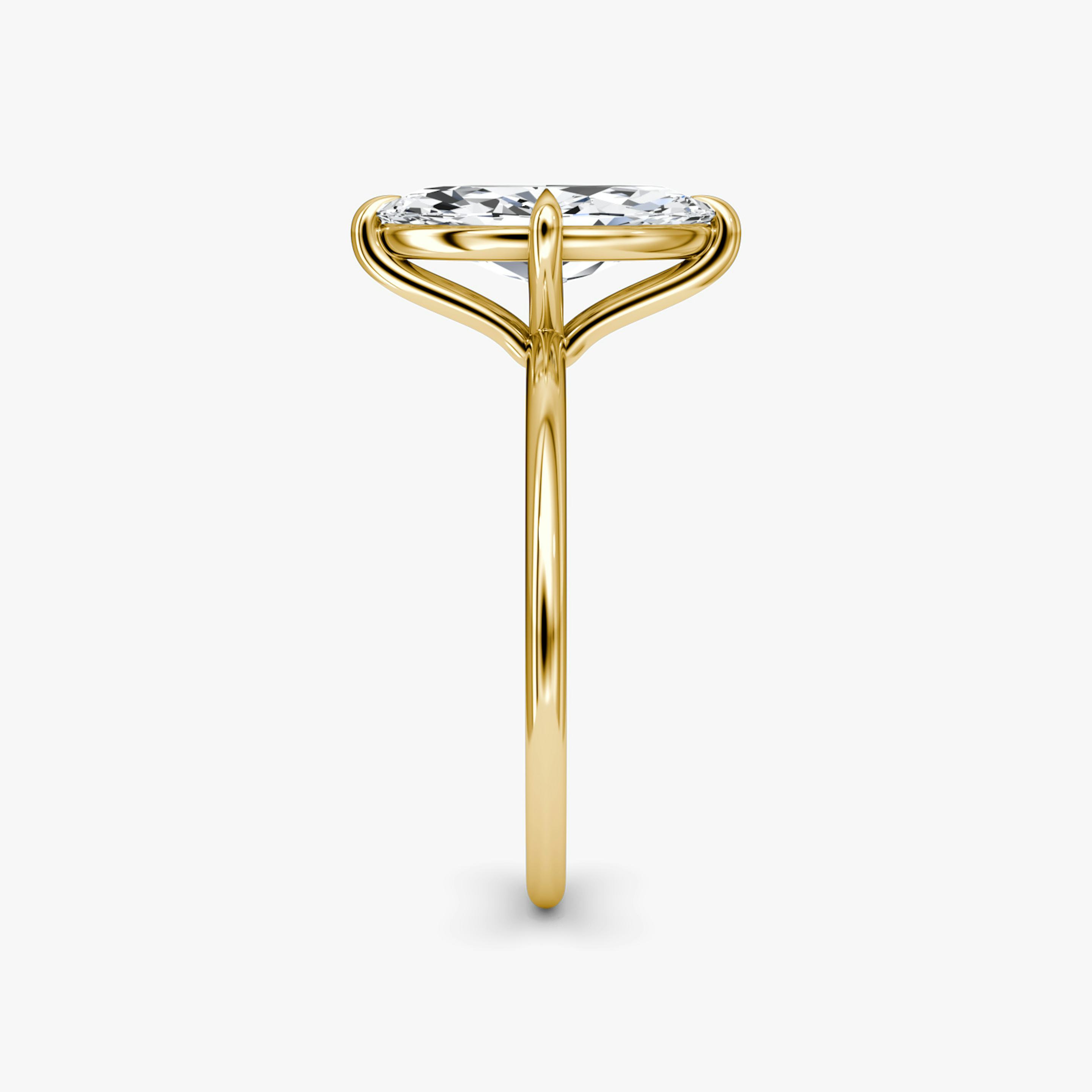 The Petite 4-Prong Solitaire | Pavé Marquise | 18k | 18k Yellow Gold | Band: Plain | Diamond orientation: vertical | Carat weight: See full inventory