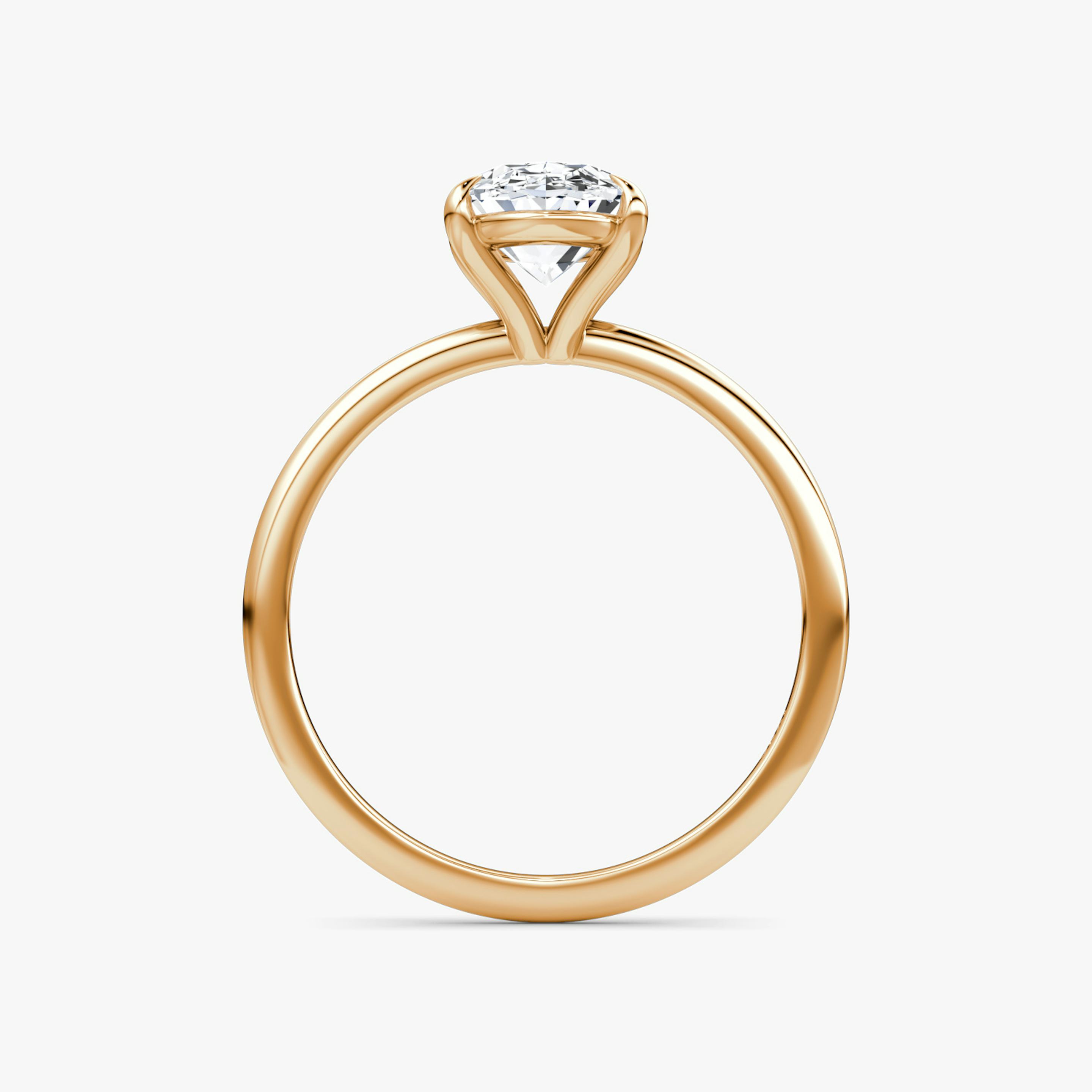 The Petite 4-Prong Solitaire | Oval | 14k | 14k Rose Gold | Band: Plain | Diamond orientation: vertical | Carat weight: See full inventory