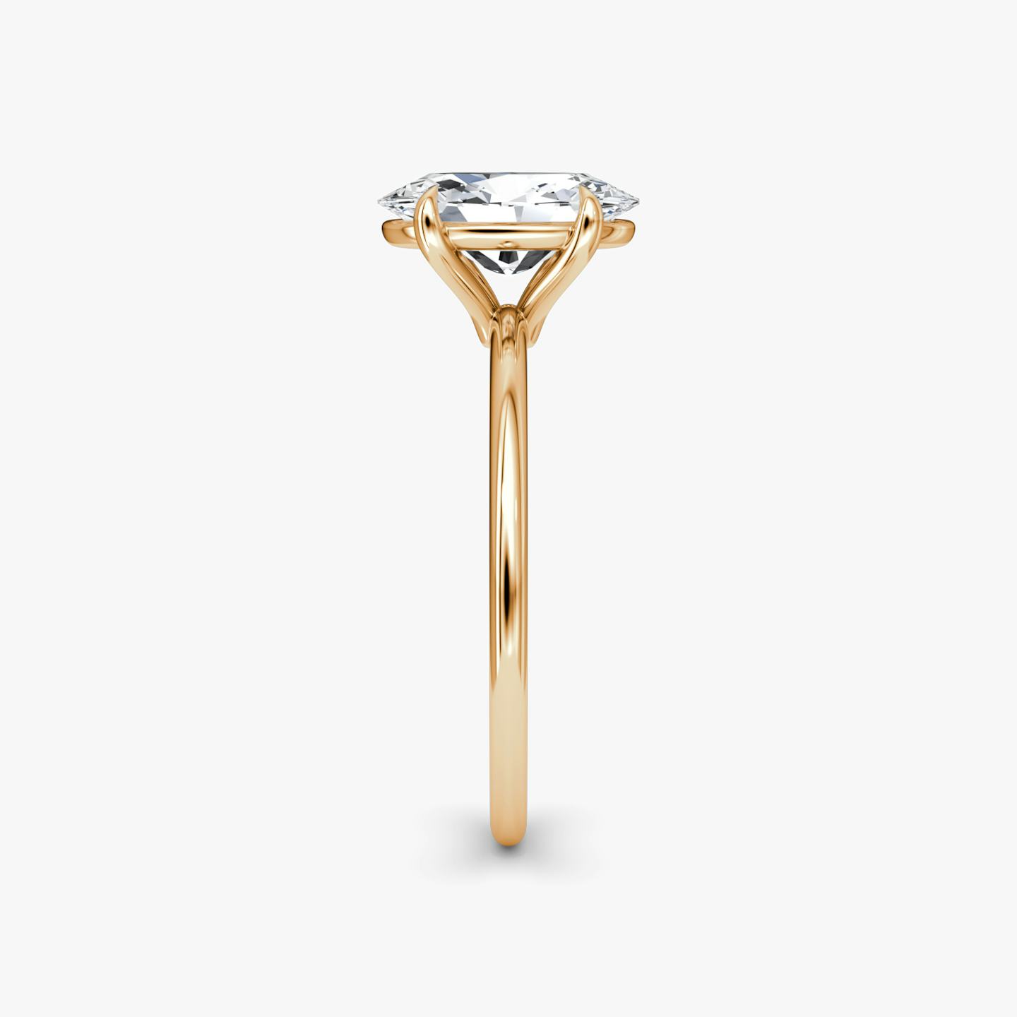 The Petite 4-Prong Solitaire | Oval | 14k | 14k Rose Gold | Band: Plain | Diamond orientation: vertical | Carat weight: See full inventory