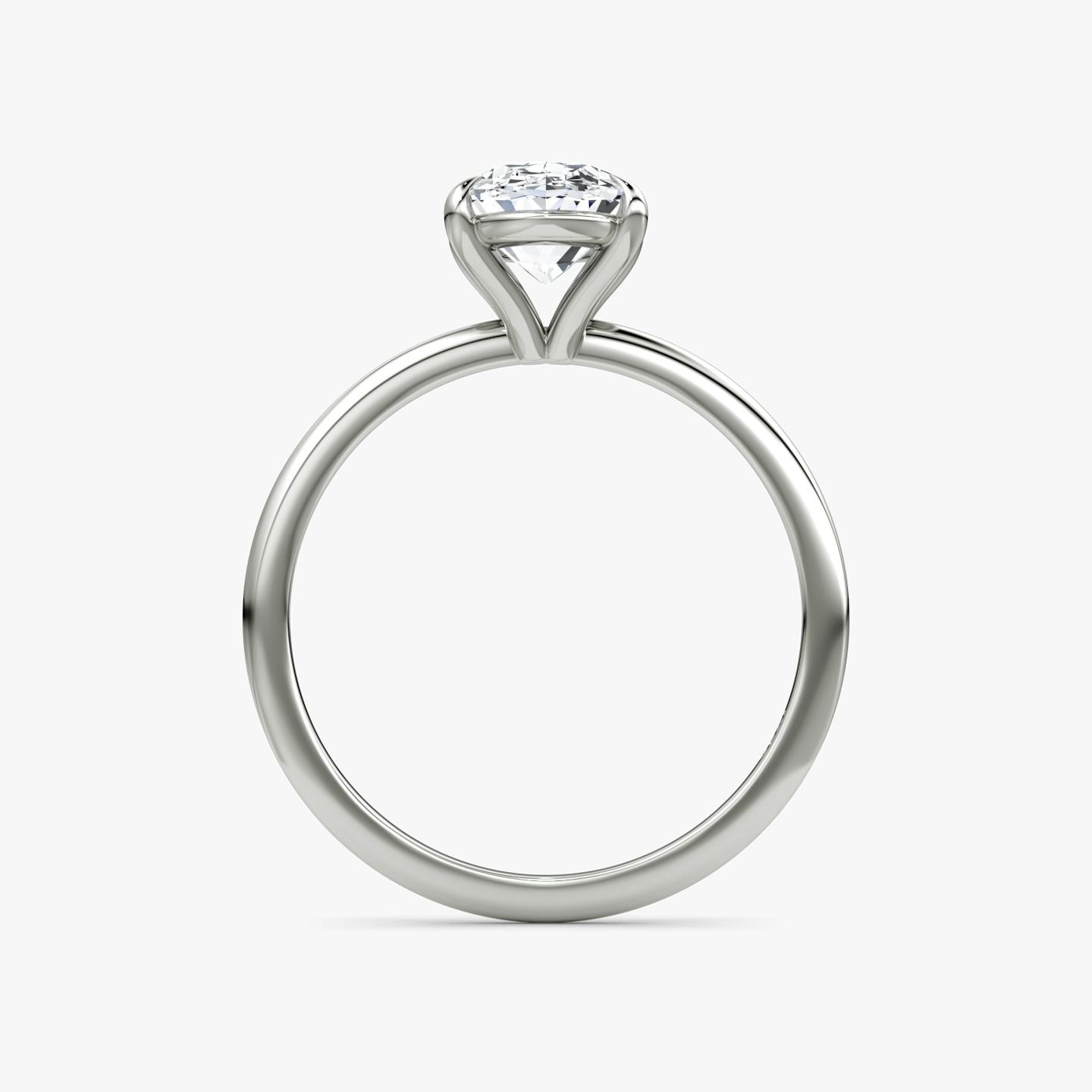The Petite 4-Prong Solitaire | Oval | 18k | 18k White Gold | Band: Plain | Diamond orientation: vertical | Carat weight: See full inventory
