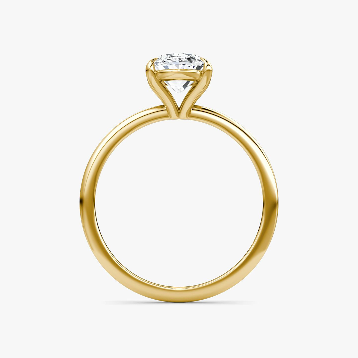 The Petite 4-Prong Solitaire | Oval | 18k | 18k Yellow Gold | Band: Plain | Diamond orientation: vertical | Carat weight: See full inventory