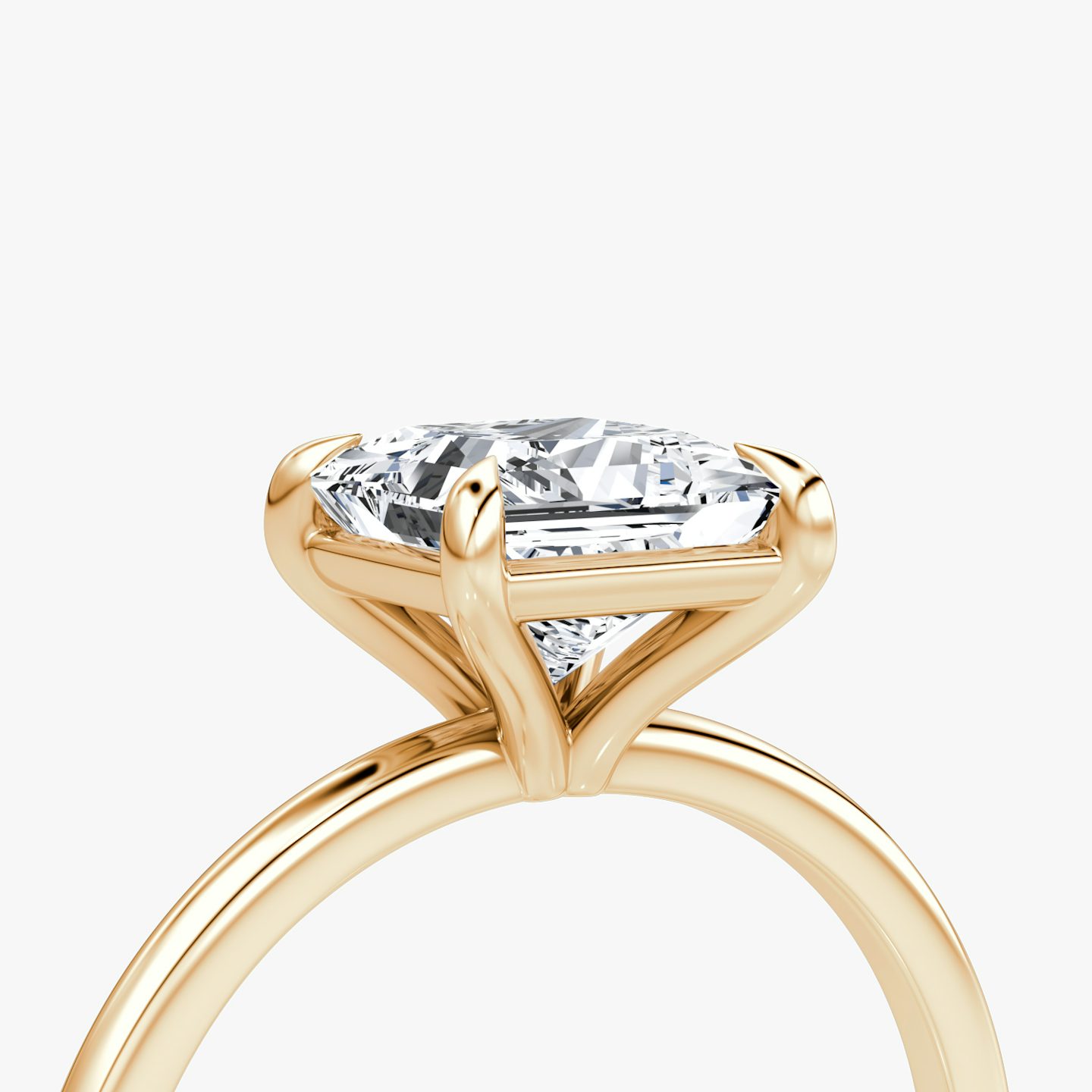 The Petite 4-Prong Solitaire | Princess | 14k | 14k Rose Gold | Band: Plain | Diamond orientation: vertical | Carat weight: See full inventory