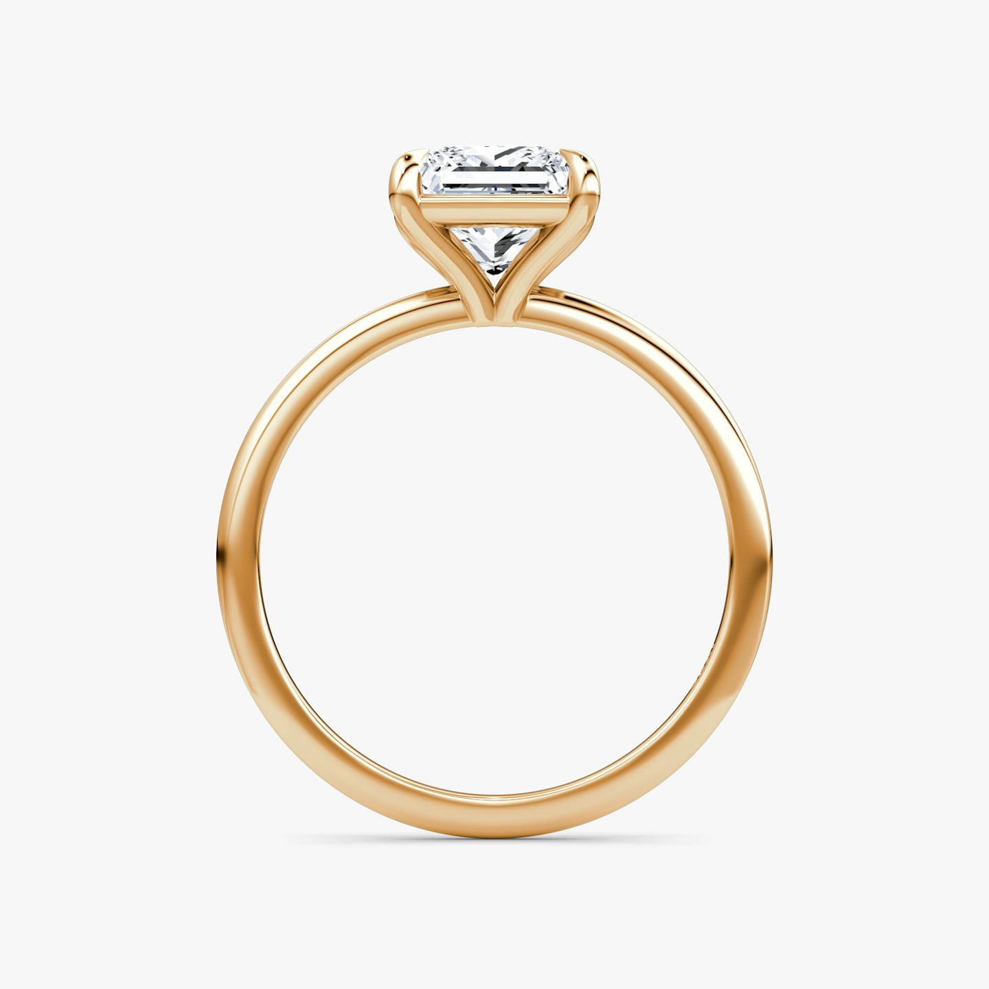 The Petite 4-Prong Solitaire | Princess | 14k | 14k Rose Gold | Band: Plain | Diamond orientation: vertical | Carat weight: See full inventory