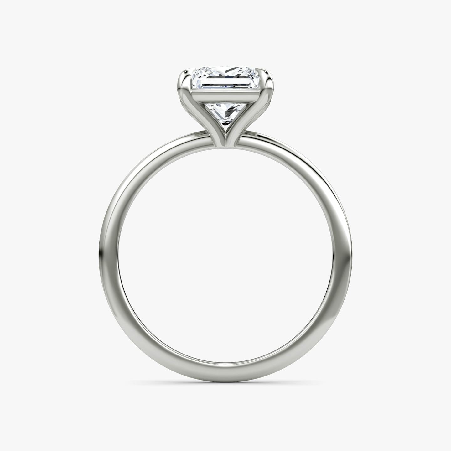 The Petite 4-Prong Solitaire | Princess | 18k | 18k White Gold | Band: Plain | Diamond orientation: vertical | Carat weight: See full inventory