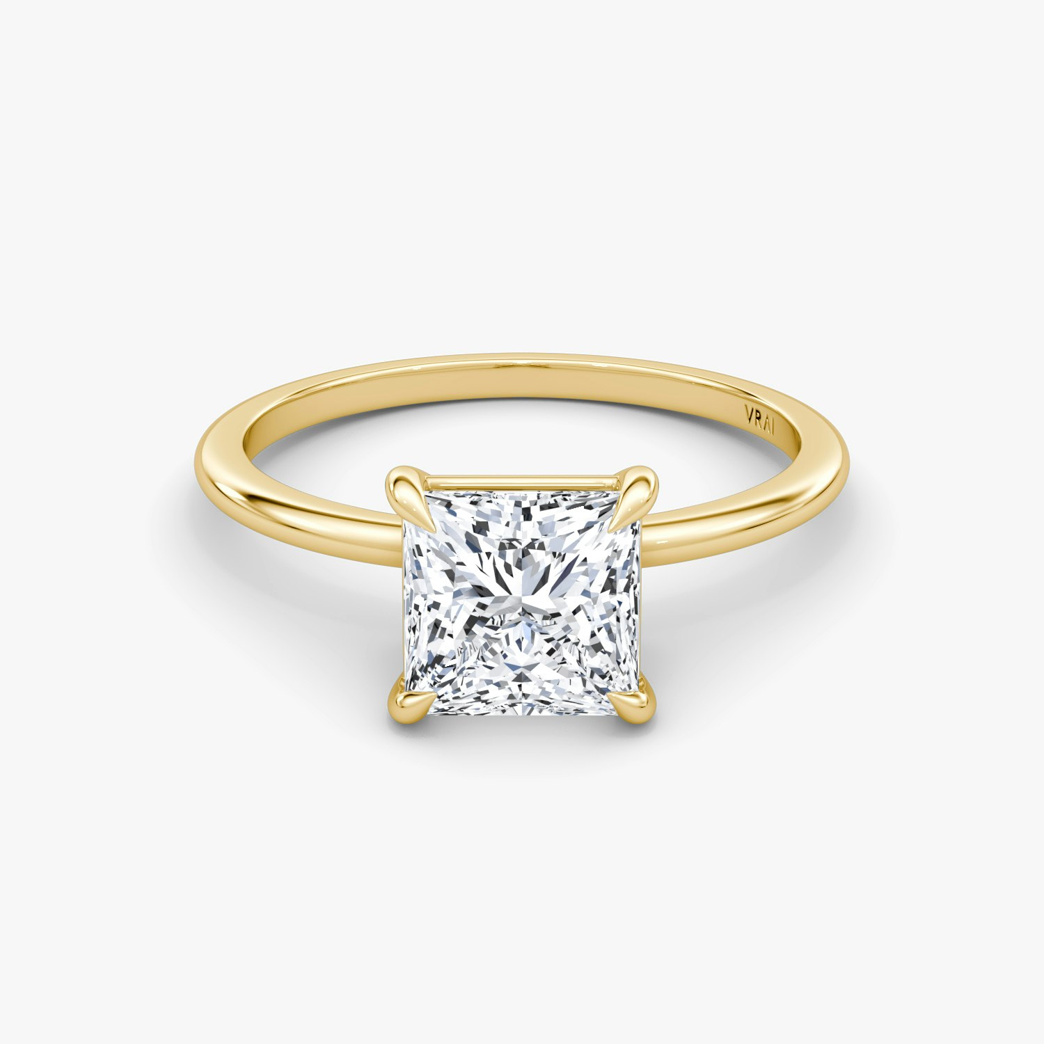 Petite 4-Prong Princess Engagement Ring | 18k Yellow Gold