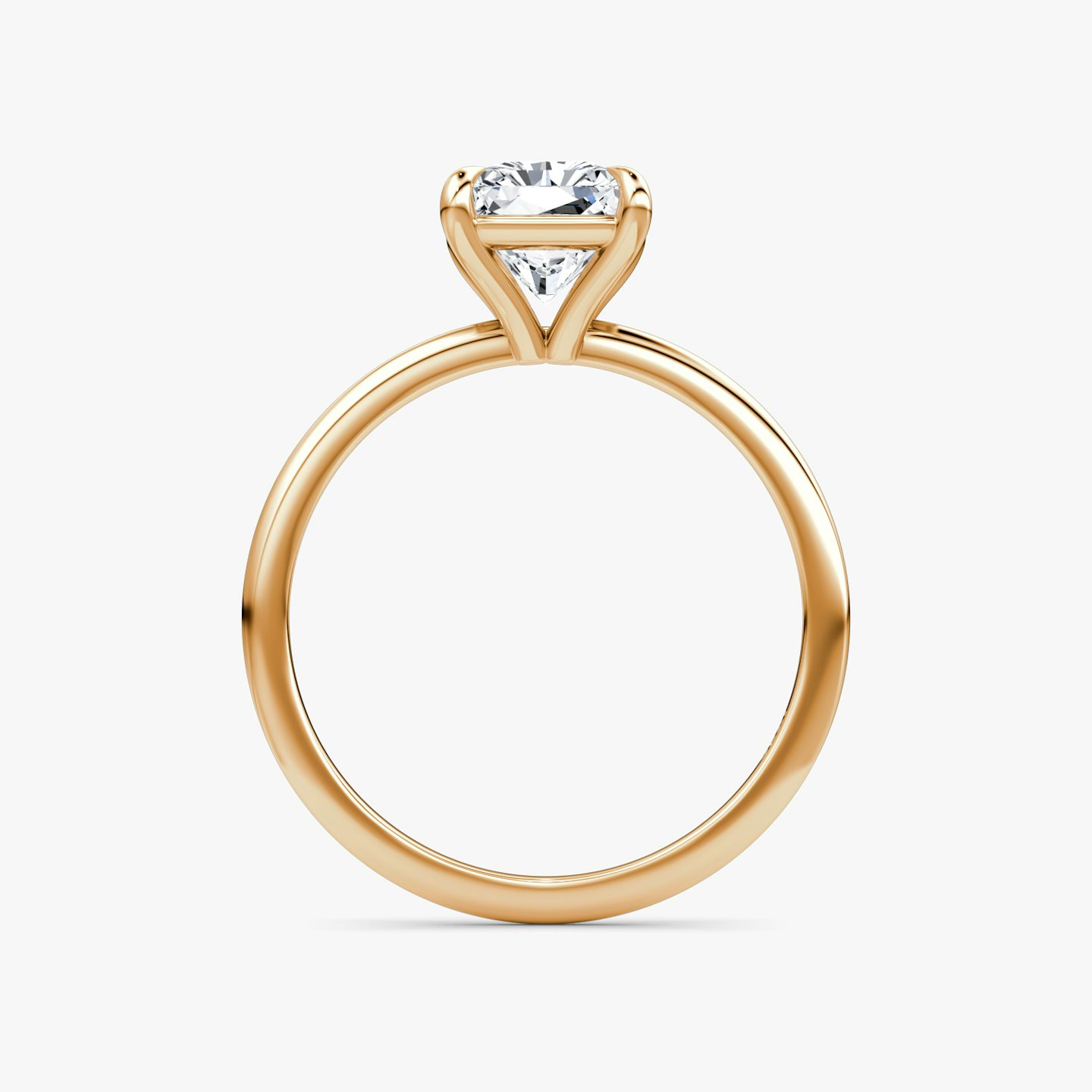 The Petite 4-Prong Solitaire | Radiant | 14k | 14k Rose Gold | Band: Plain | Diamond orientation: vertical | Carat weight: See full inventory