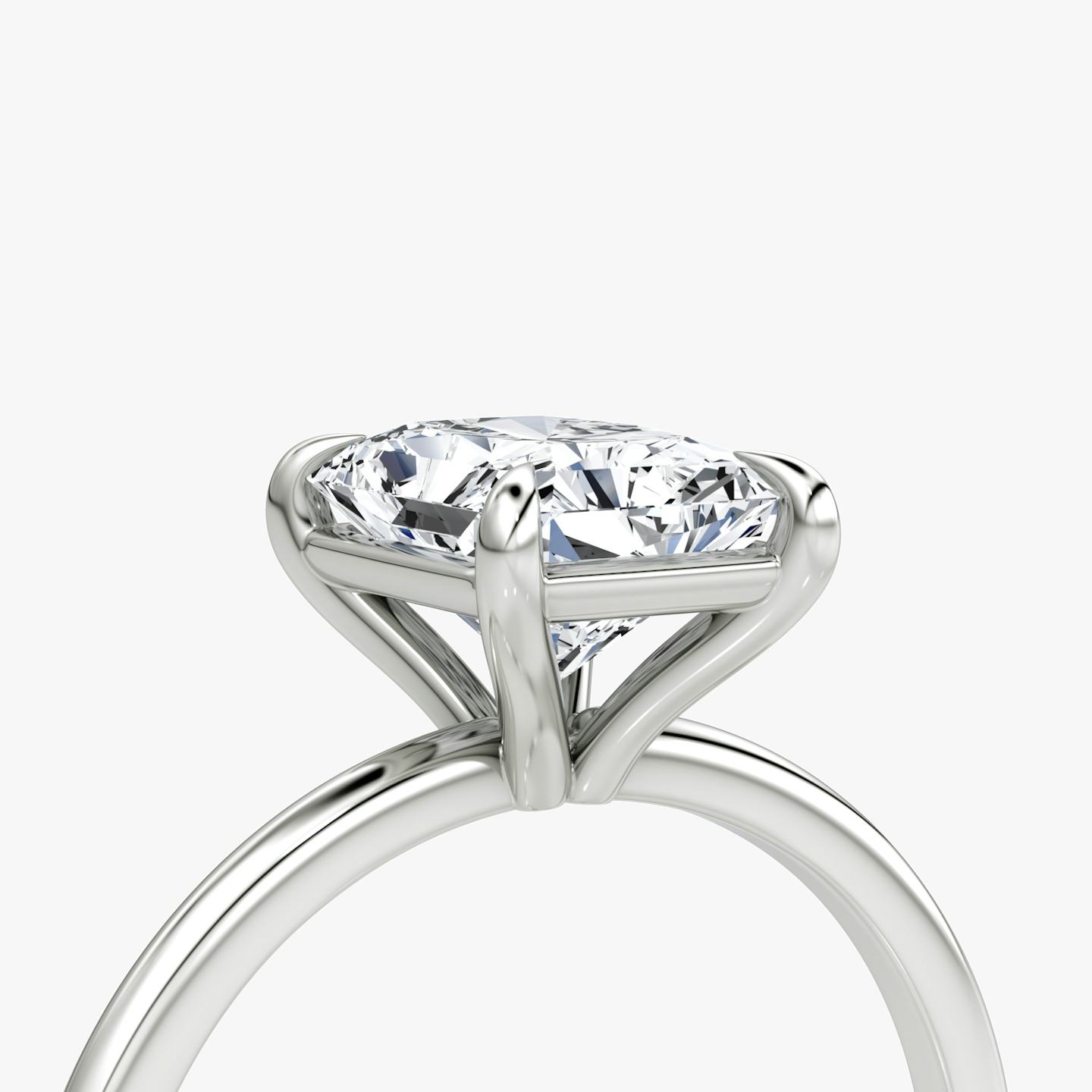 The Petite 4-Prong Solitaire | Radiant | 18k | 18k White Gold | Band: Plain | Diamond orientation: vertical | Carat weight: See full inventory