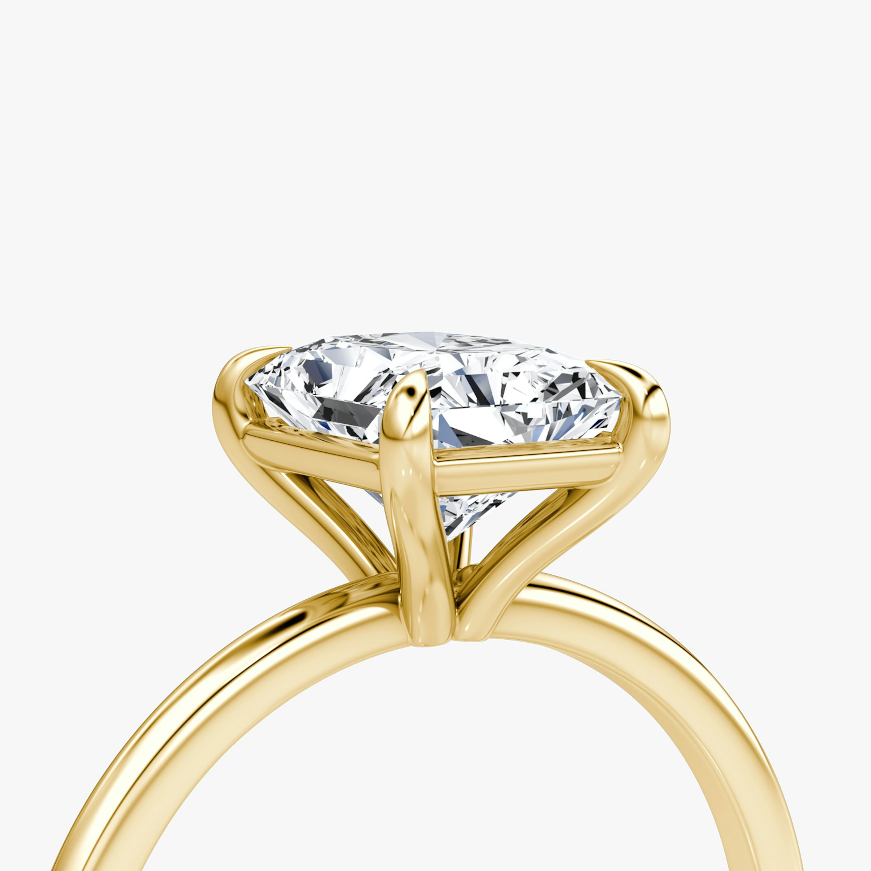 The Petite 4-Prong Solitaire | Radiant | 18k | 18k Yellow Gold | Band: Plain | Diamond orientation: vertical | Carat weight: See full inventory