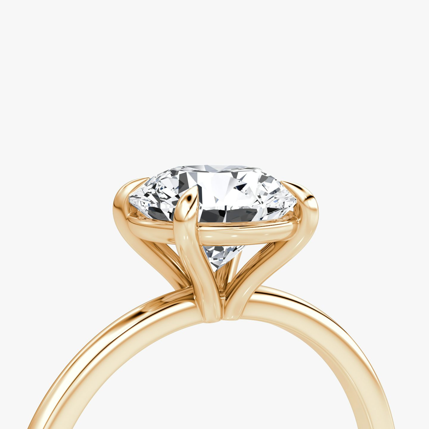 The Petite 4-Prong Solitaire | Round Brilliant | 14k | 14k Rose Gold | Band: Plain | Carat weight: See full inventory | Diamond orientation: vertical