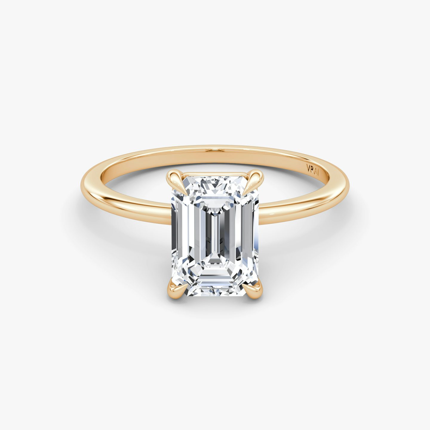 Petite 4-Prong | Emerald | 14k | 14k Roségold | Ring: Schlicht | Diamantausrichtung: vertical | Karatgewicht: Gesamtbestand ansehen