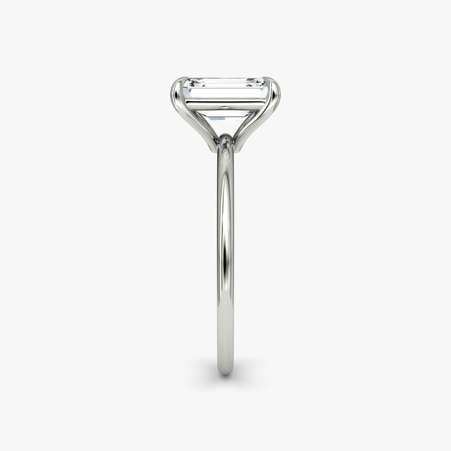 The Petite 4-Prong Solitaire | Emerald | Platinum | Band: Plain | Diamond orientation: vertical | Carat weight: See full inventory